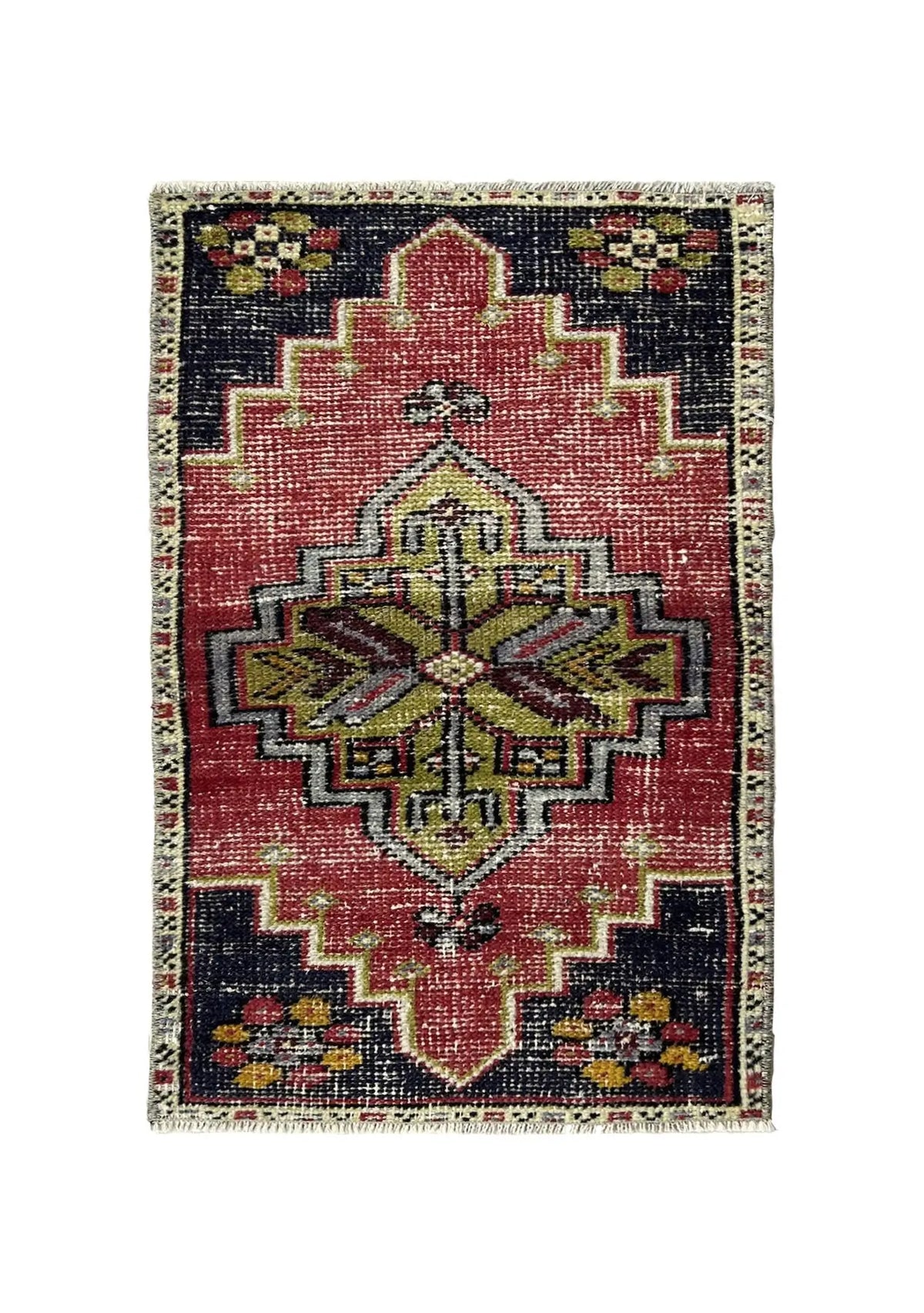 Elba - Vintage Mini Red Area Rug - kudenrugs