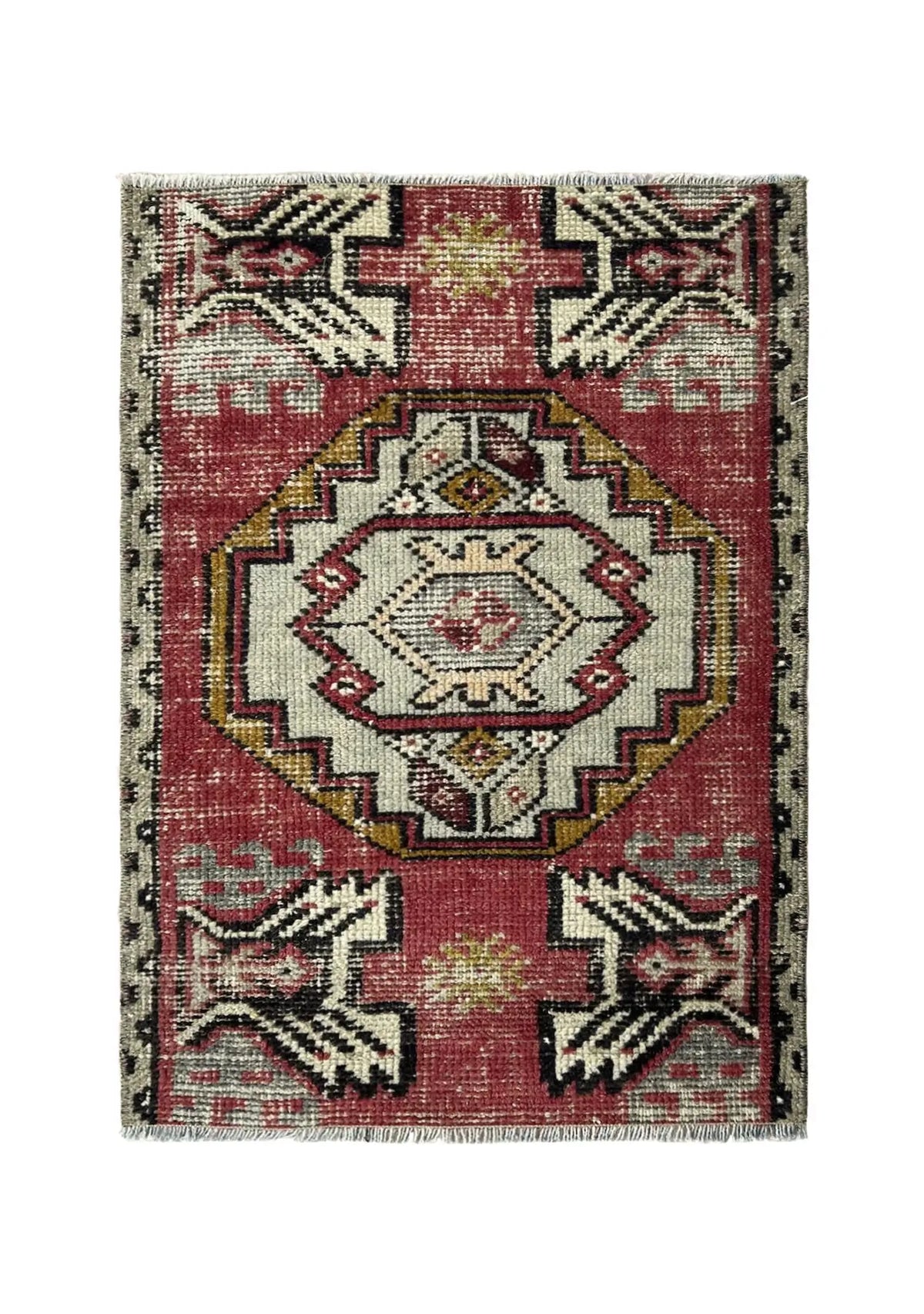 Eleanora - Vintage Mini Red Area Rug - kudenrugs
