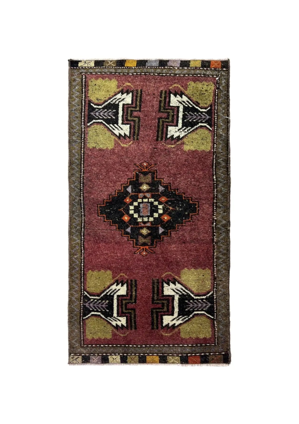 Elen - Vintage Mini Red Area Rug - kudenrugs