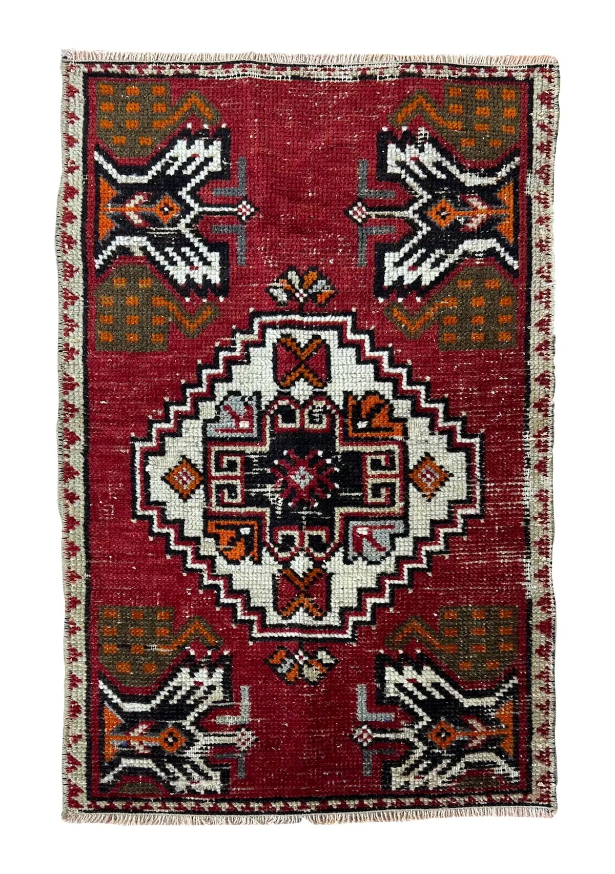 Eleora - Vintage Mini Red Area Rug - kudenrugs