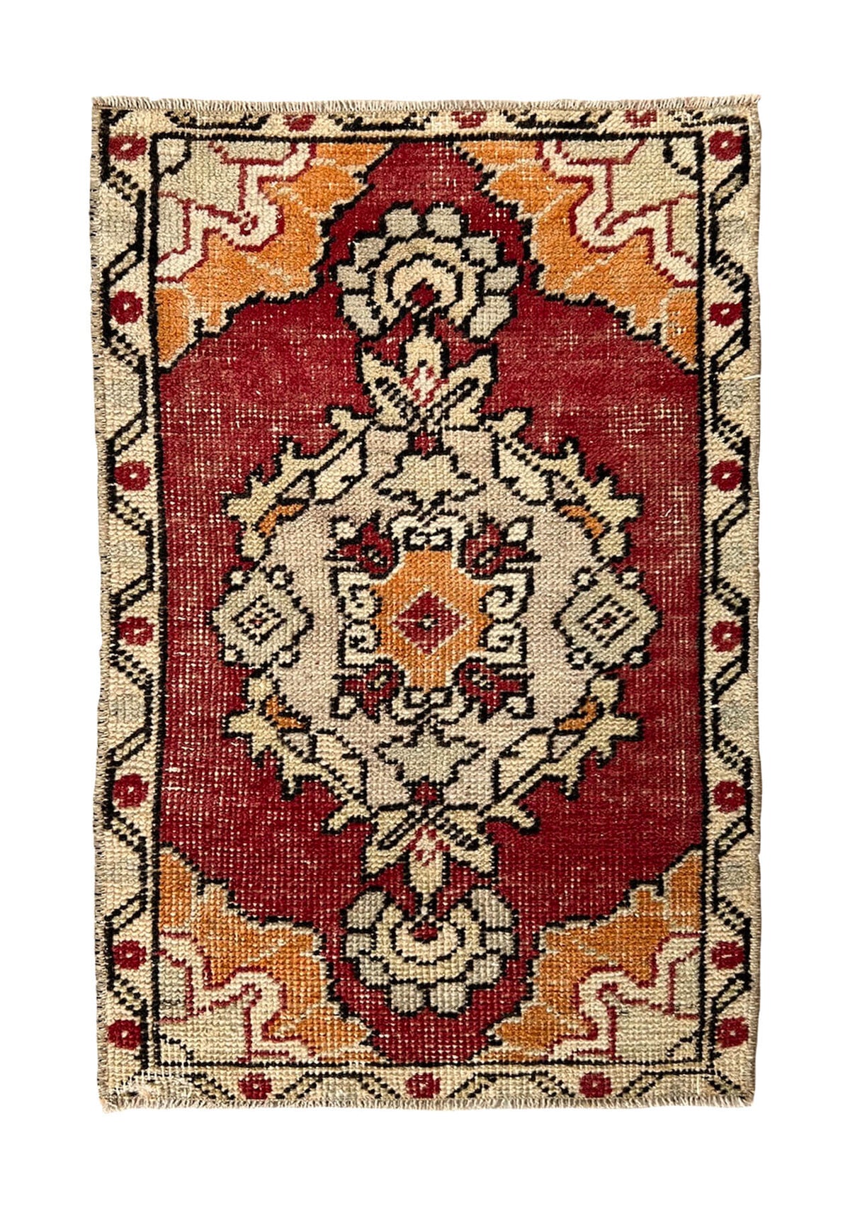 Ella - Vintage Mini Red Area Rug - kudenrugs