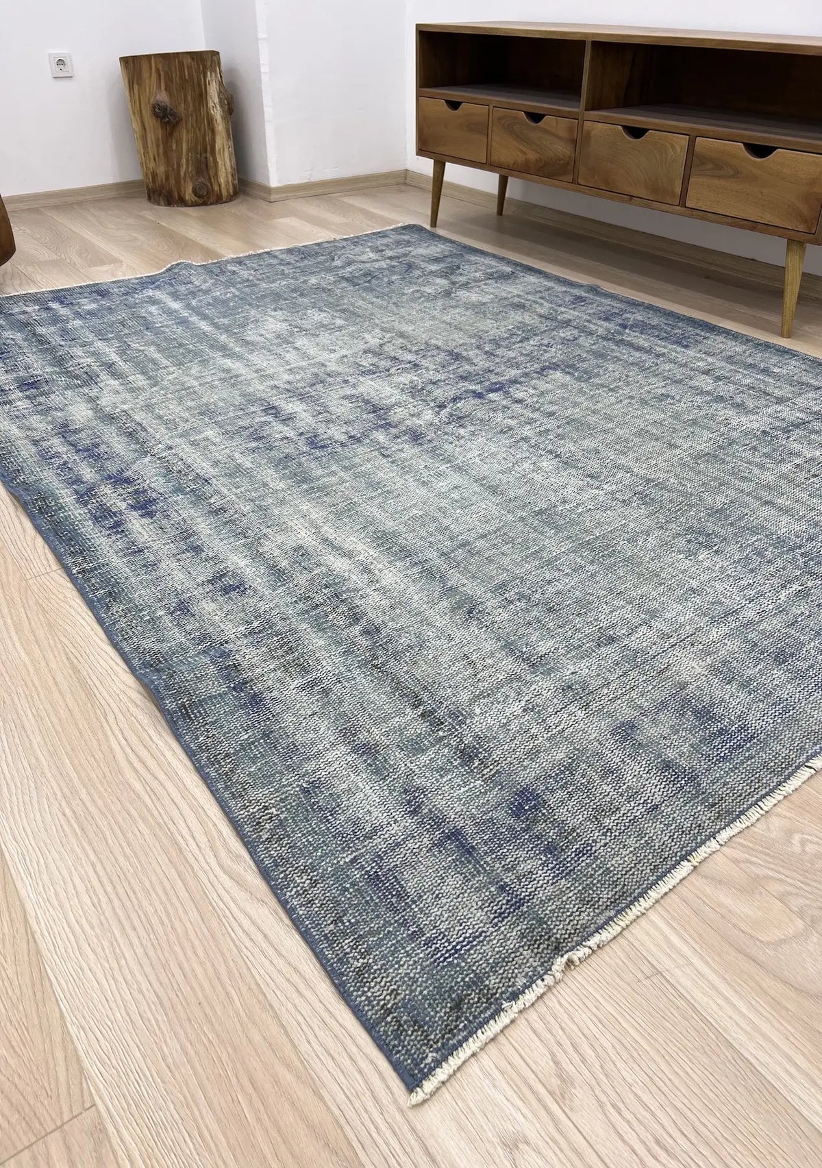 Ellianna - Vintage Blue Overdyed Rug - kudenrugs