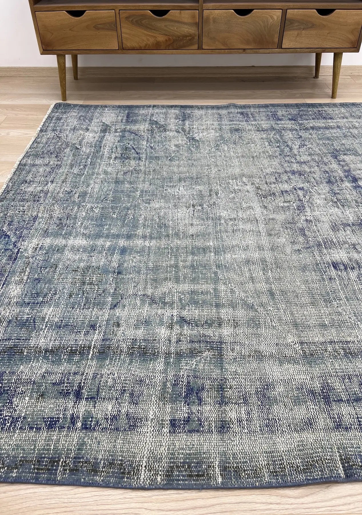 Ellianna - Vintage Blue Overdyed Rug - kudenrugs
