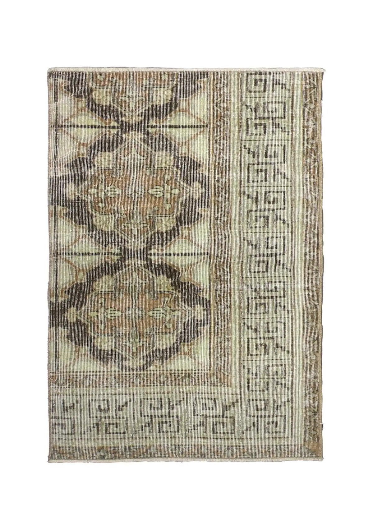 Elliott - Vintage Beige Antique Washed Rug - kudenrugs