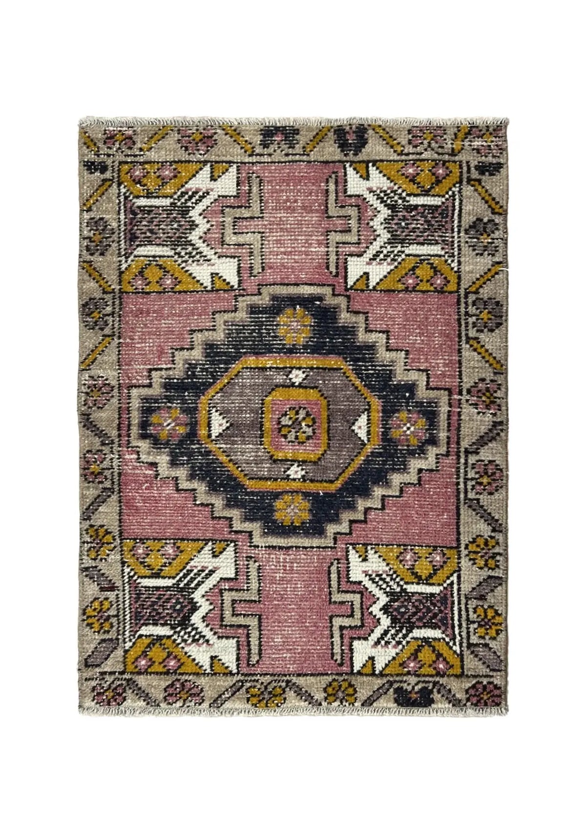 Ellyn - Vintage Mini Pink Area Rug - kudenrugs