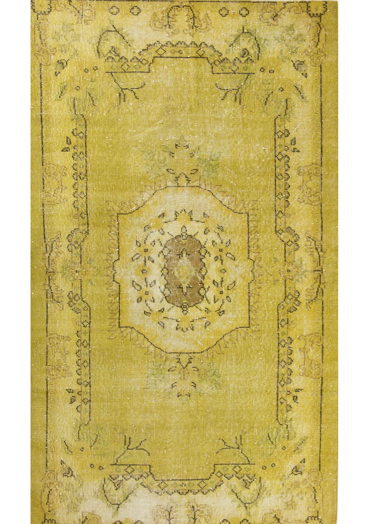 Elsie - Vintage Yellow Overdyed Rug - kudenrugs