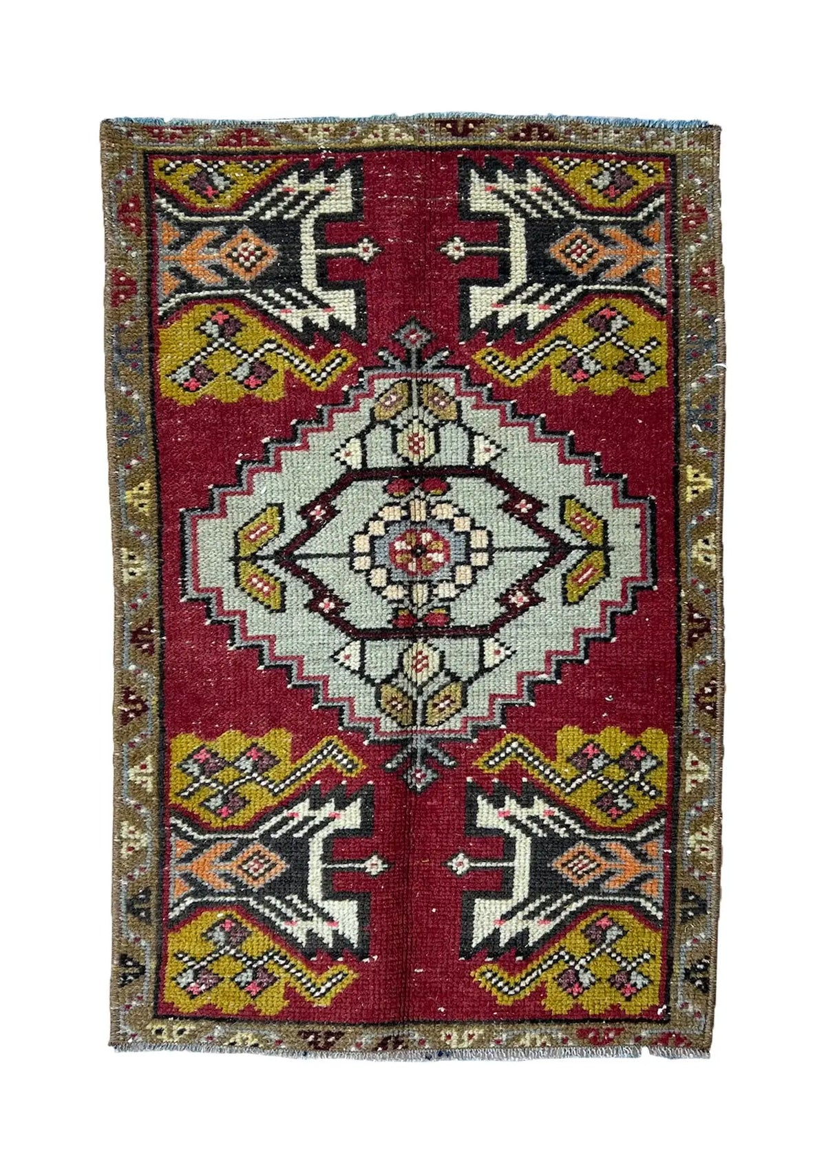 Elspeth - Vintage Mini Red Area Rug - kudenrugs