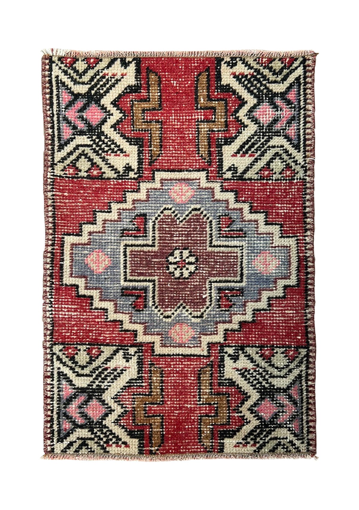 Emilie - Vintage Mini Red Area Rug - kudenrugs
