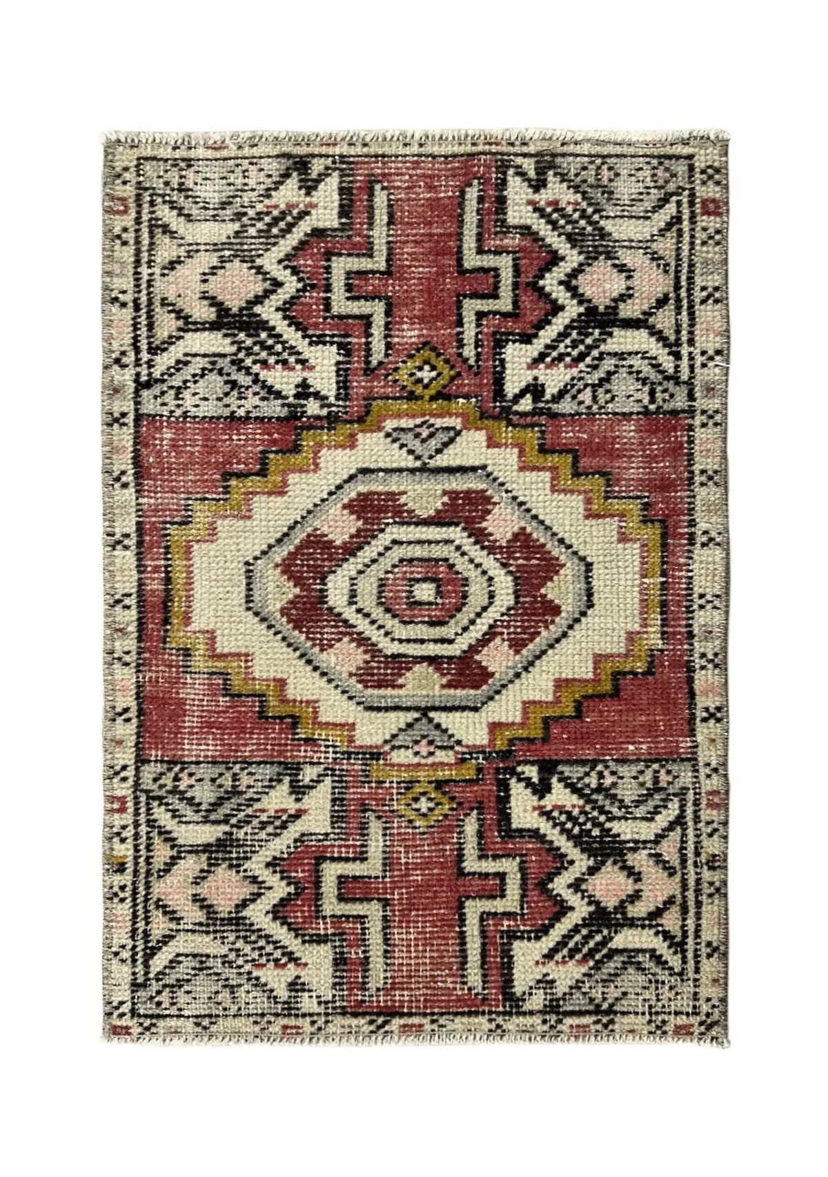 Emmily - Vintage Mini Red Area Rug - kudenrugs