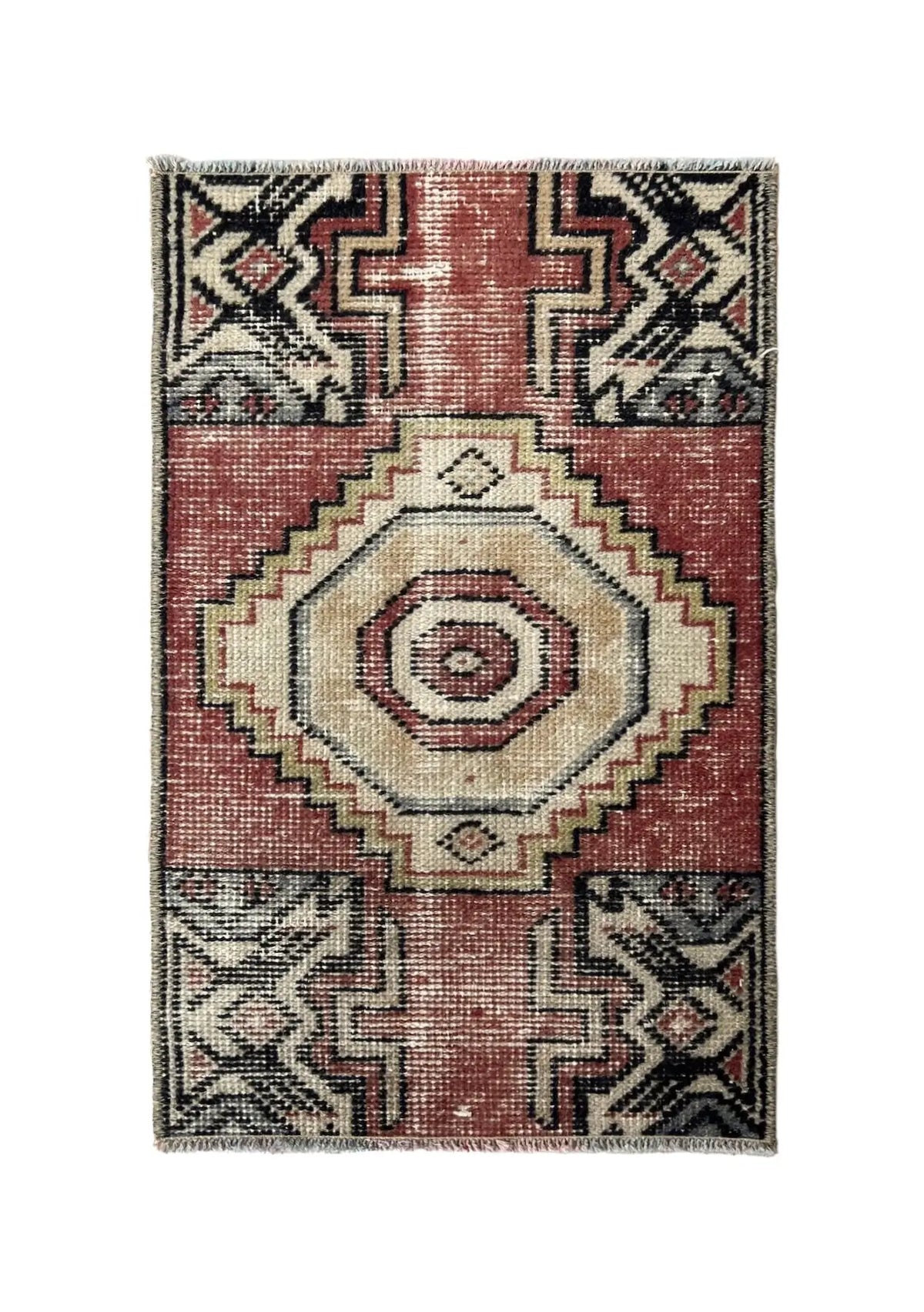 Emmot - Vintage Mini Red Area Rug - kudenrugs