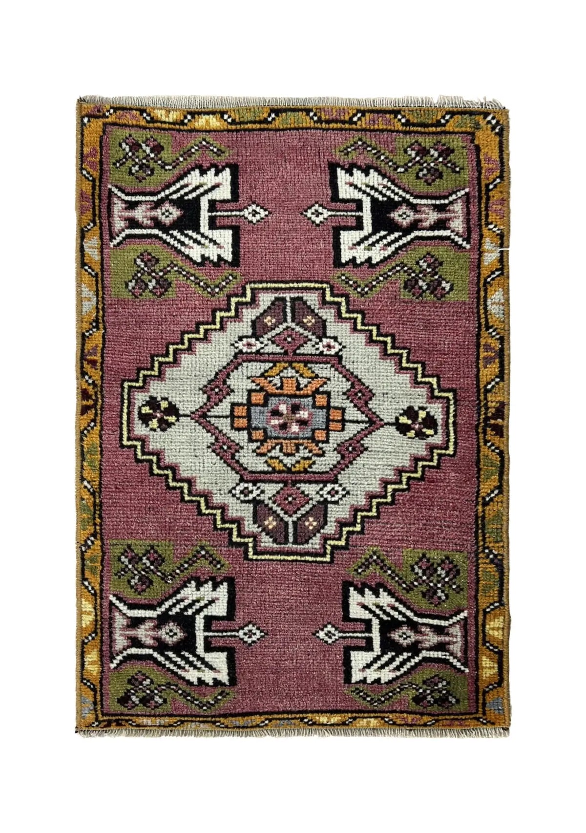 Engelle - Vintage Mini Pink Area Rug - kudenrugs