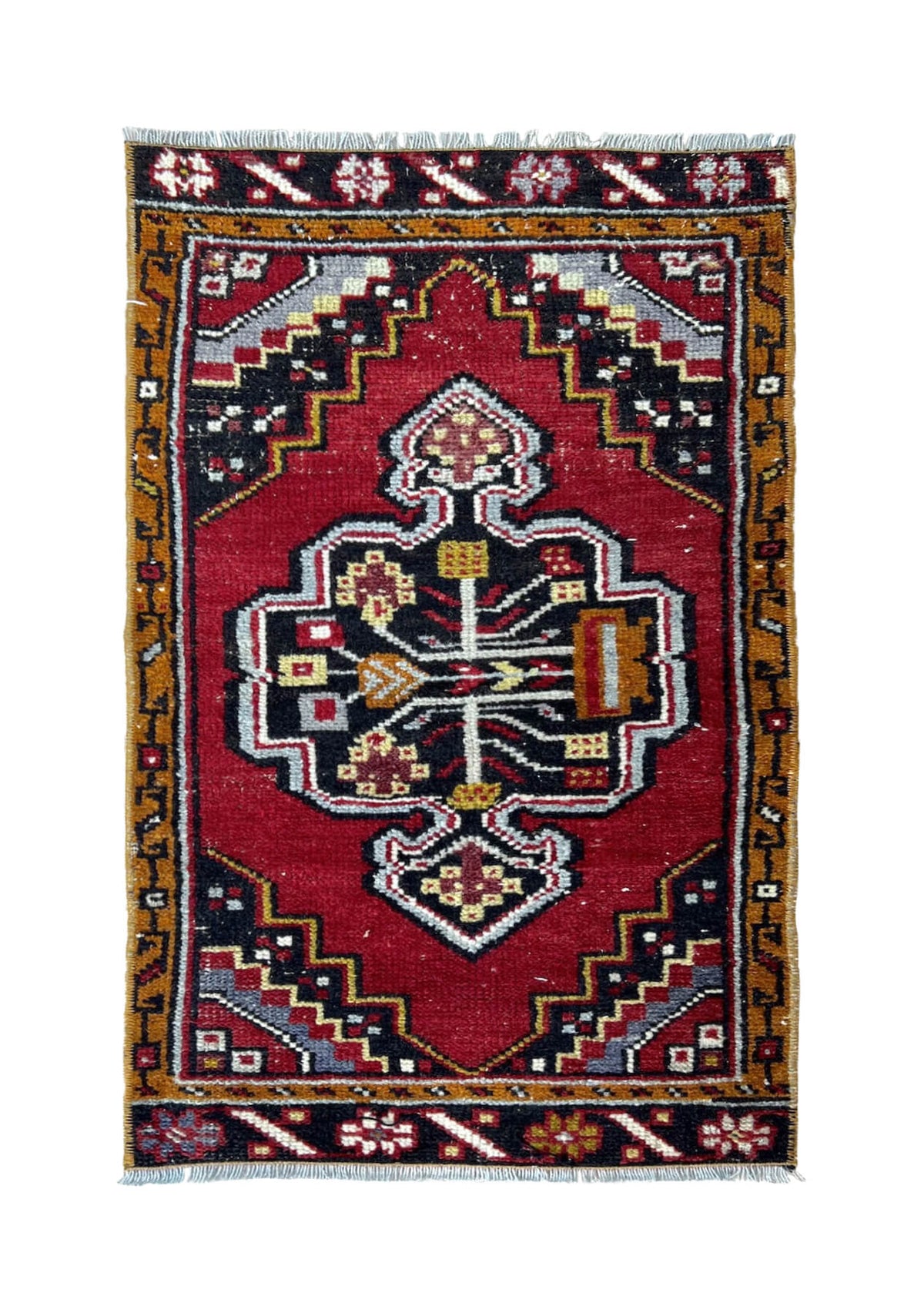 Enid - Vintage Mini Red Area Rug - kudenrugs