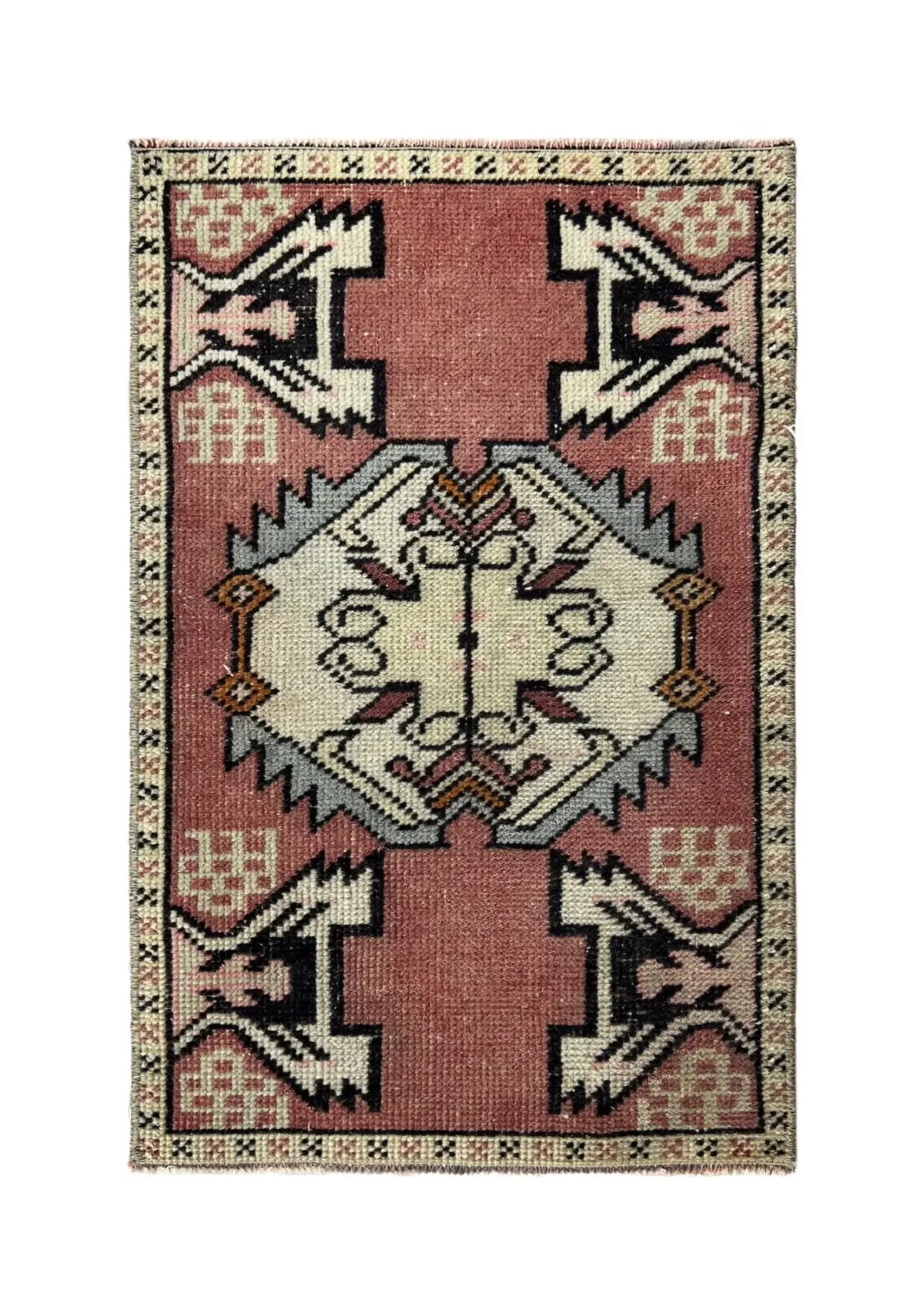 Enjelah - Vintage Mini Pink Area Rug - kudenrugs