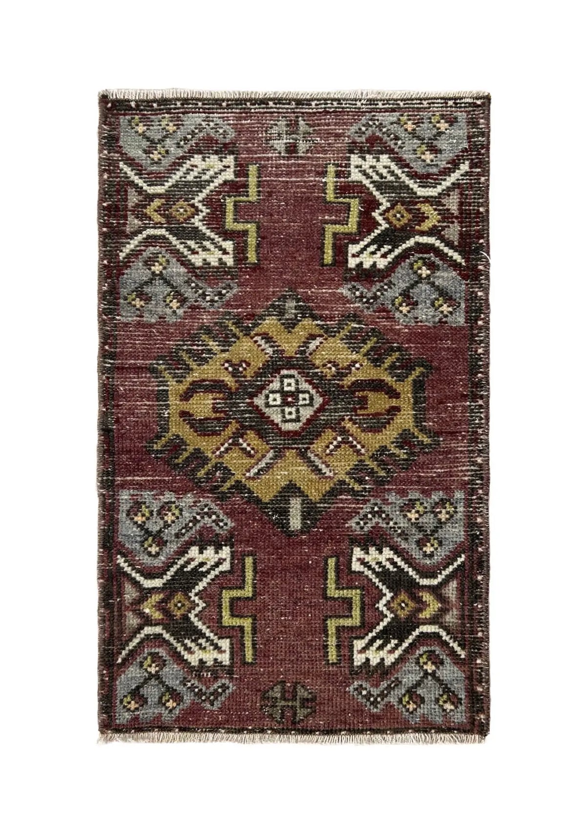 Esmie - Vintage Mini Red Area Rug - kudenrugs