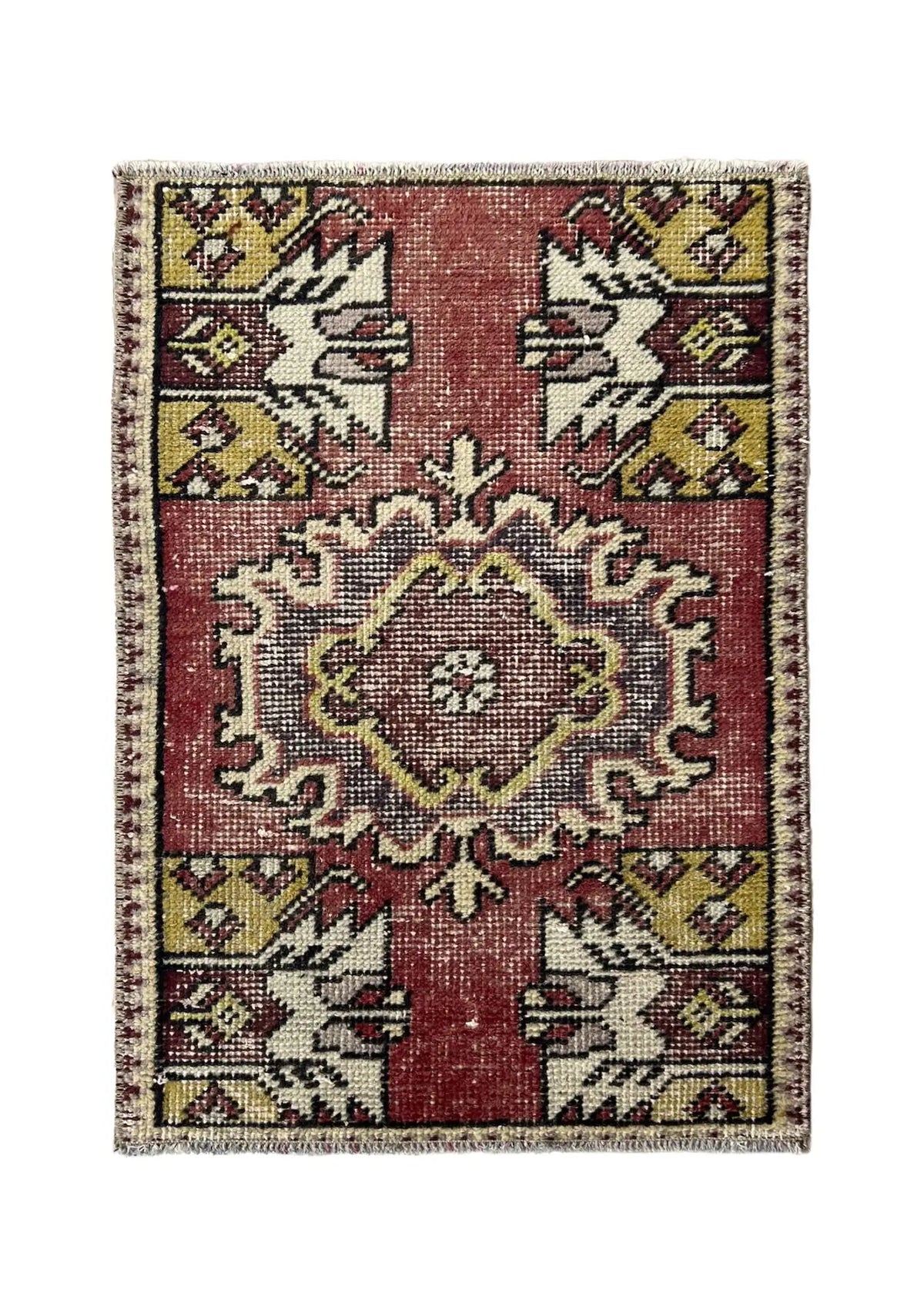 Estela - Vintage Mini Red Area Rug - kudenrugs
