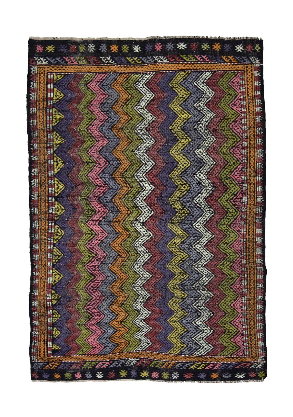 Estrella - Multi Color Turkish Kilim Rug - kudenrugs