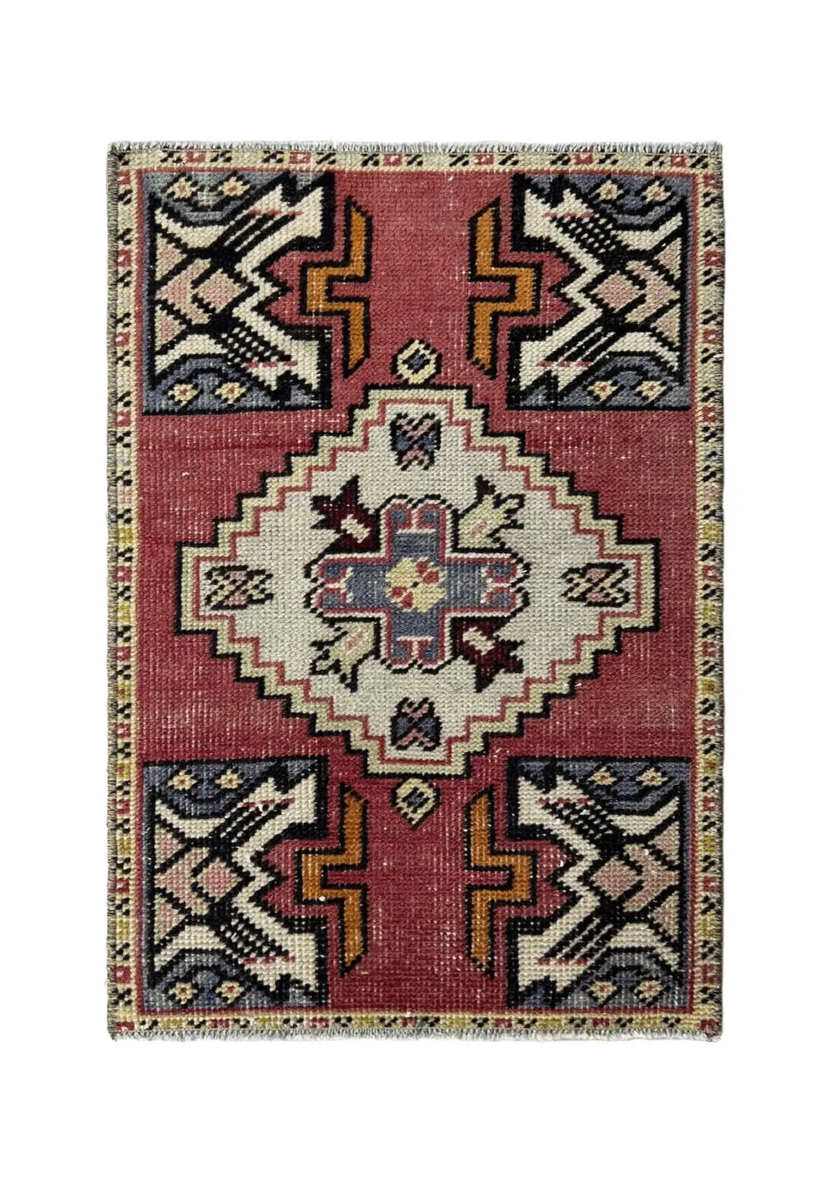 Eternal - Vintage Mini Red Area Rug - kudenrugs