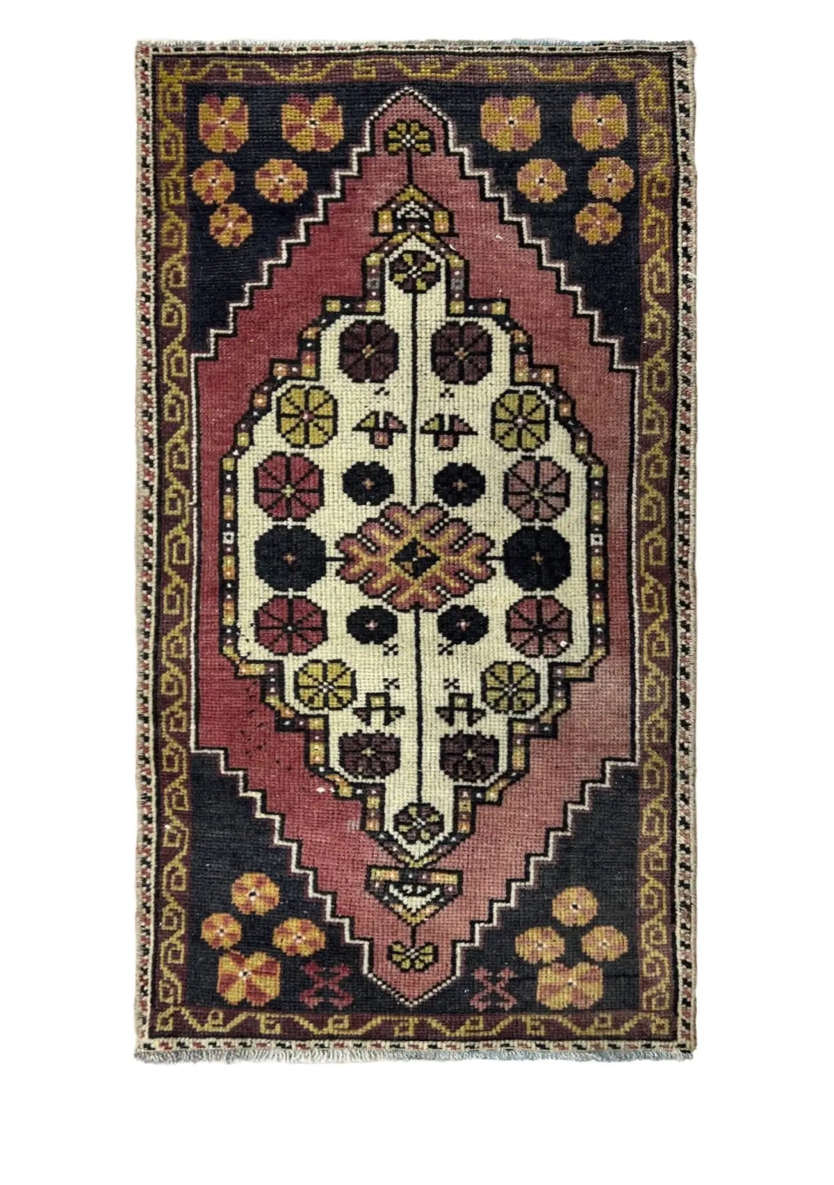 Euphie - Vintage Mini Pink Area Rug - kudenrugs