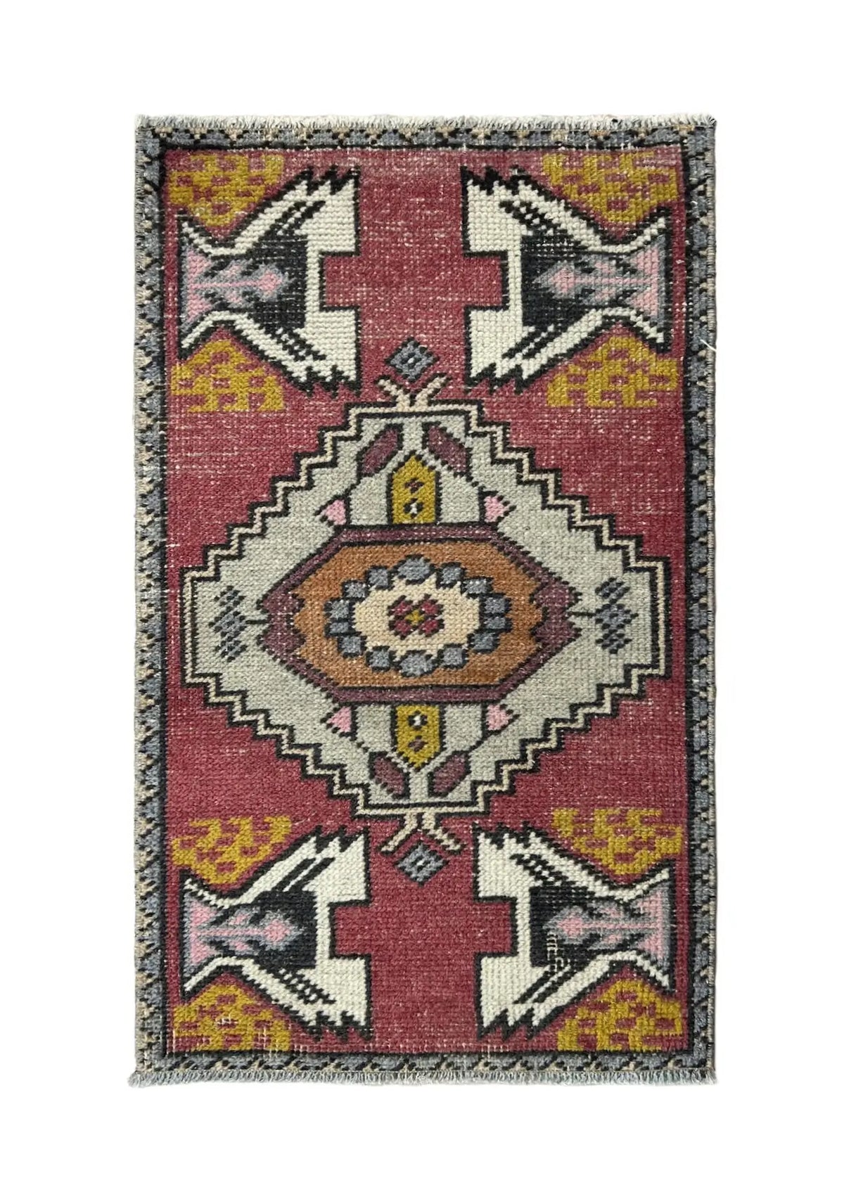 Evadne - Vintage Mini Pink Area Rug - kudenrugs