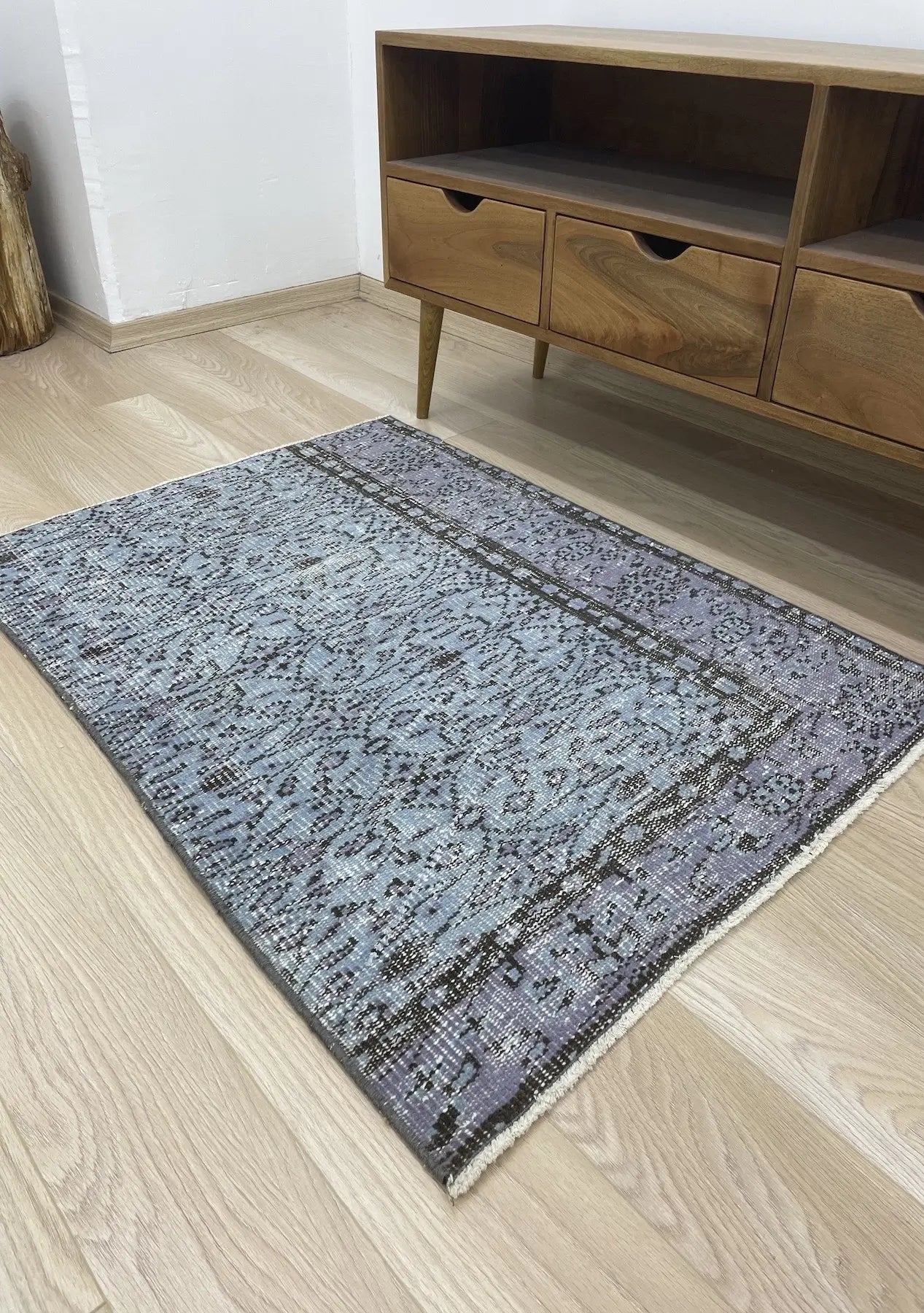 Everlee - Vintage Blue Overdyed Rug - kudenrugs