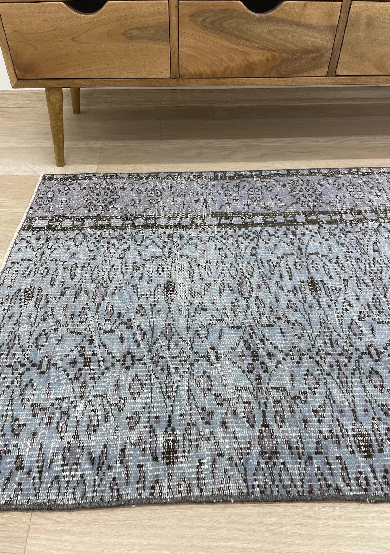 Everlee - Vintage Blue Overdyed Rug - kudenrugs
