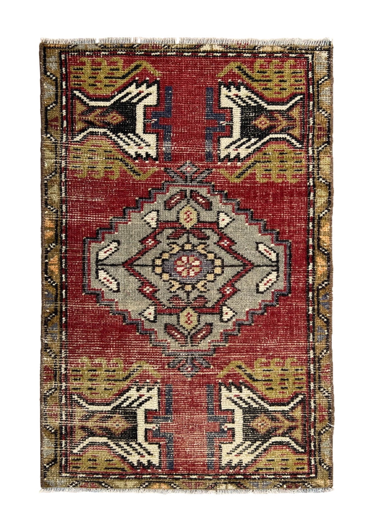 Fallon - Vintage Mini Red Area Rug - kudenrugs