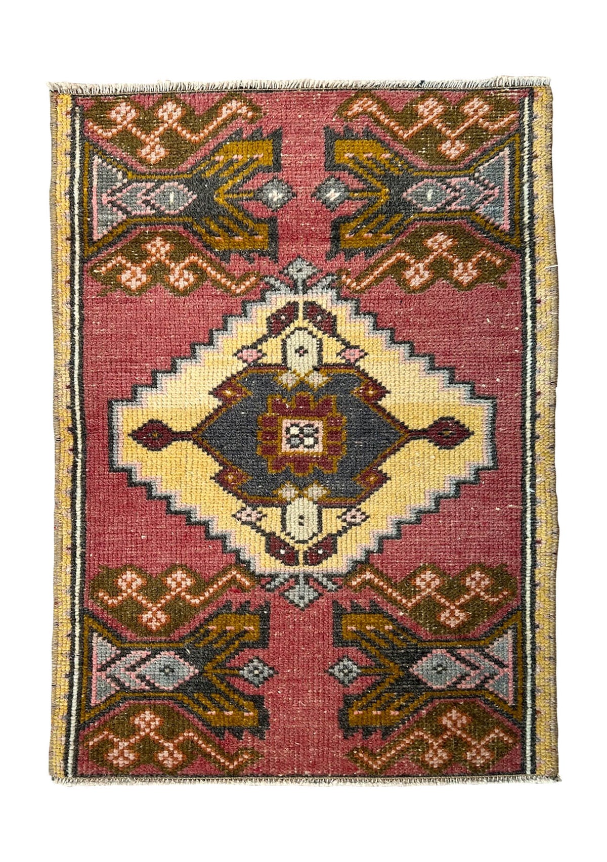 Fannie - Vintage Mini Pink Area Rug - kudenrugs