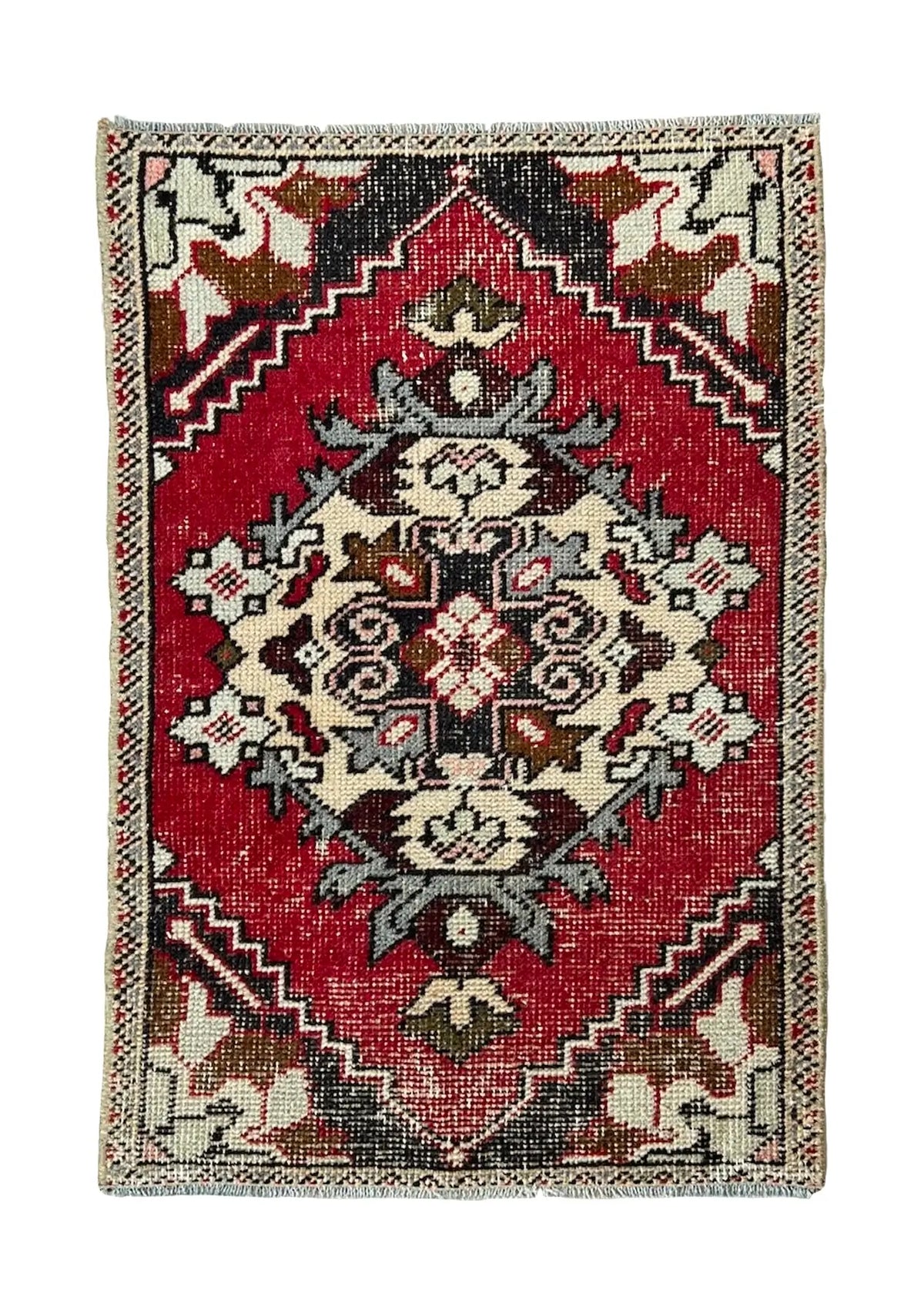 Farren - Vintage Mini Red Area Rug - kudenrugs