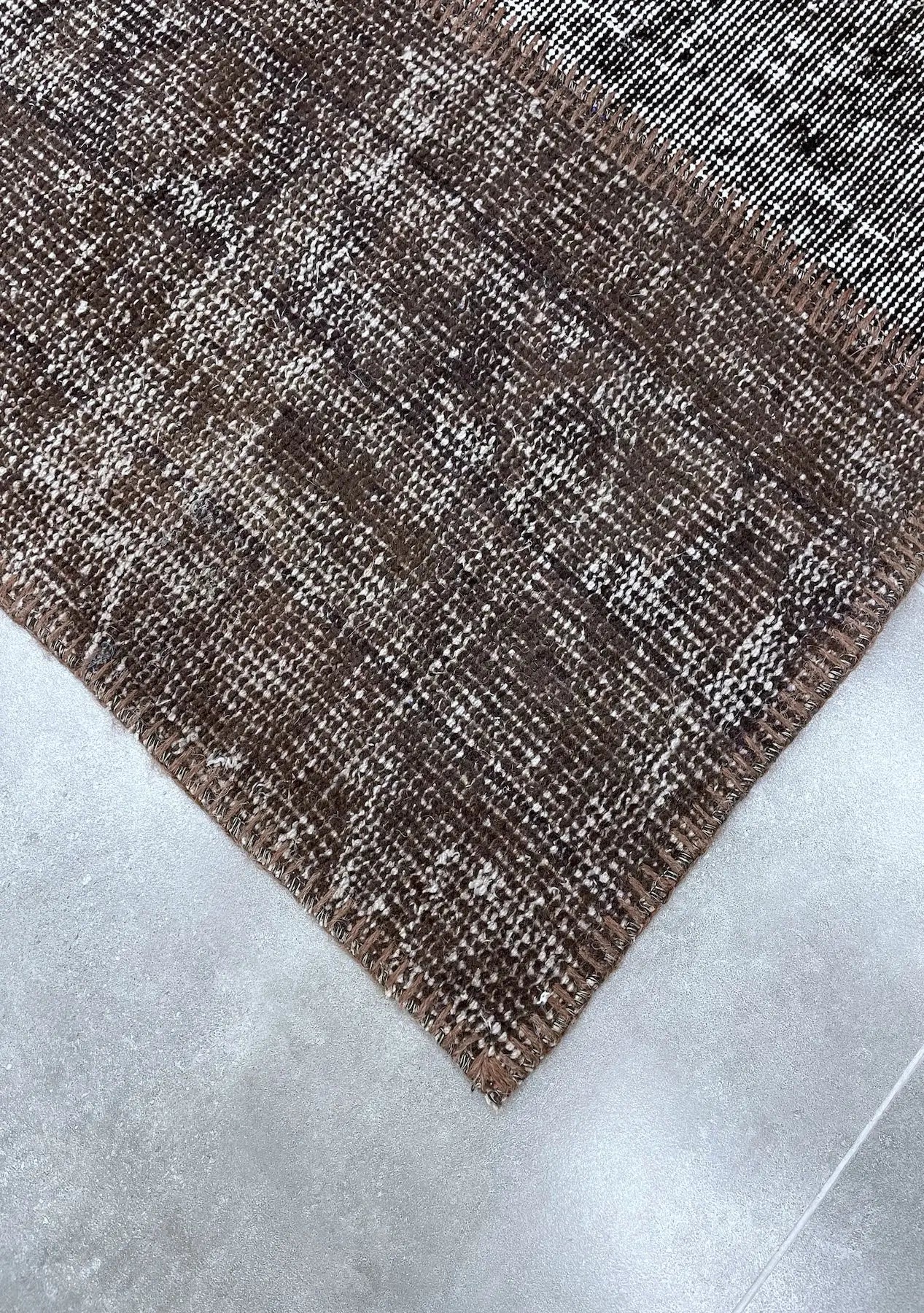 Gallina - Vintage Brown Patchwork Rug Runner - kudenrugs