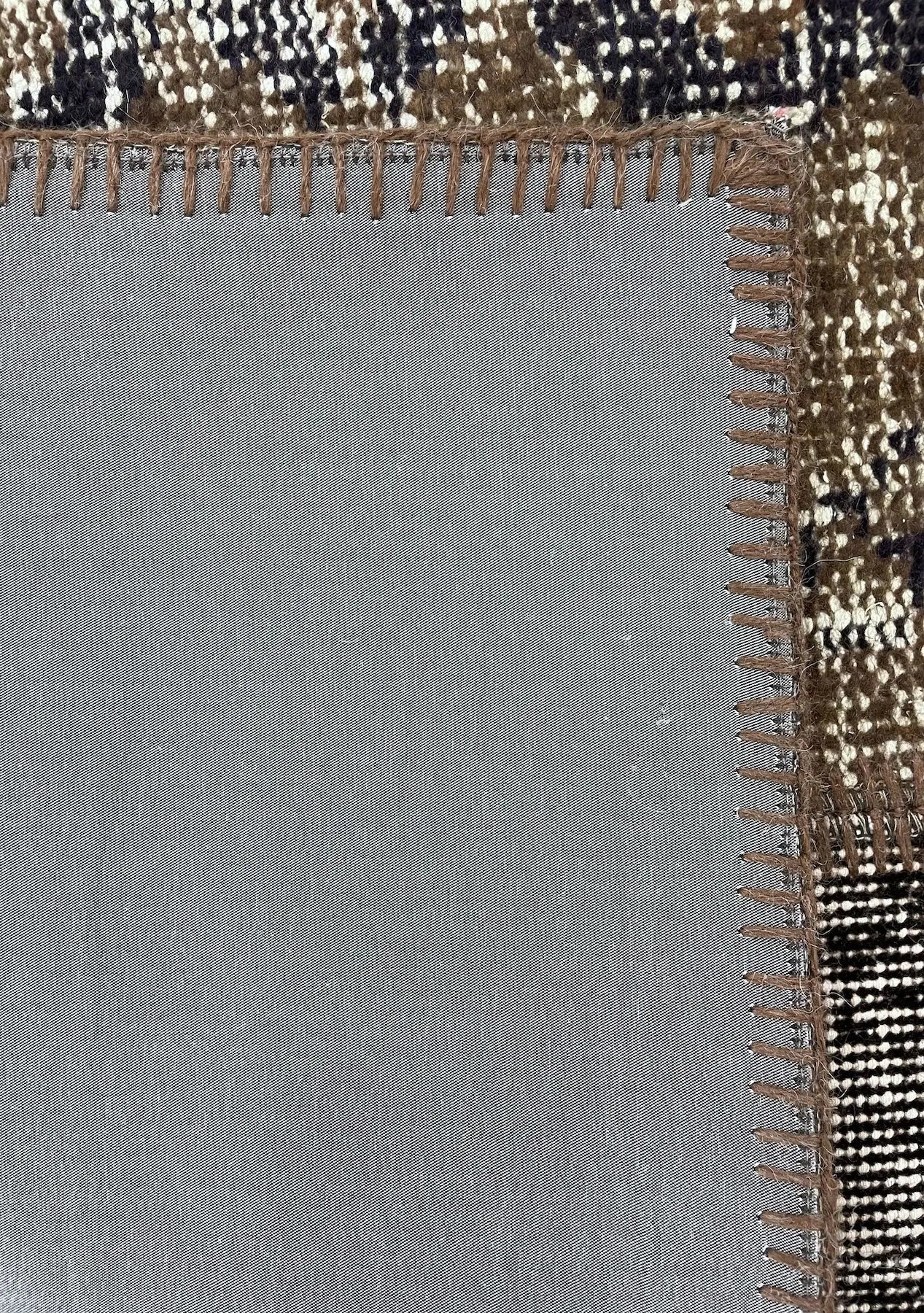 Gallina - Vintage Brown Patchwork Rug Runner - kudenrugs