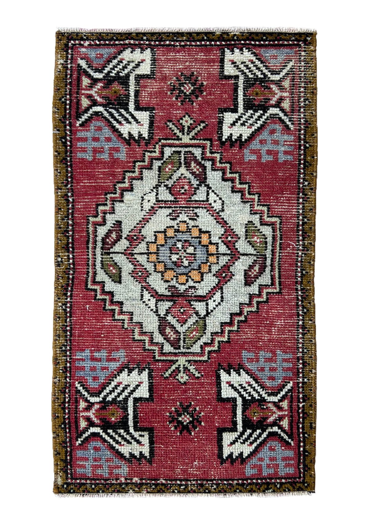 Garcie - Vintage Mini Red Area Rug - kudenrugs