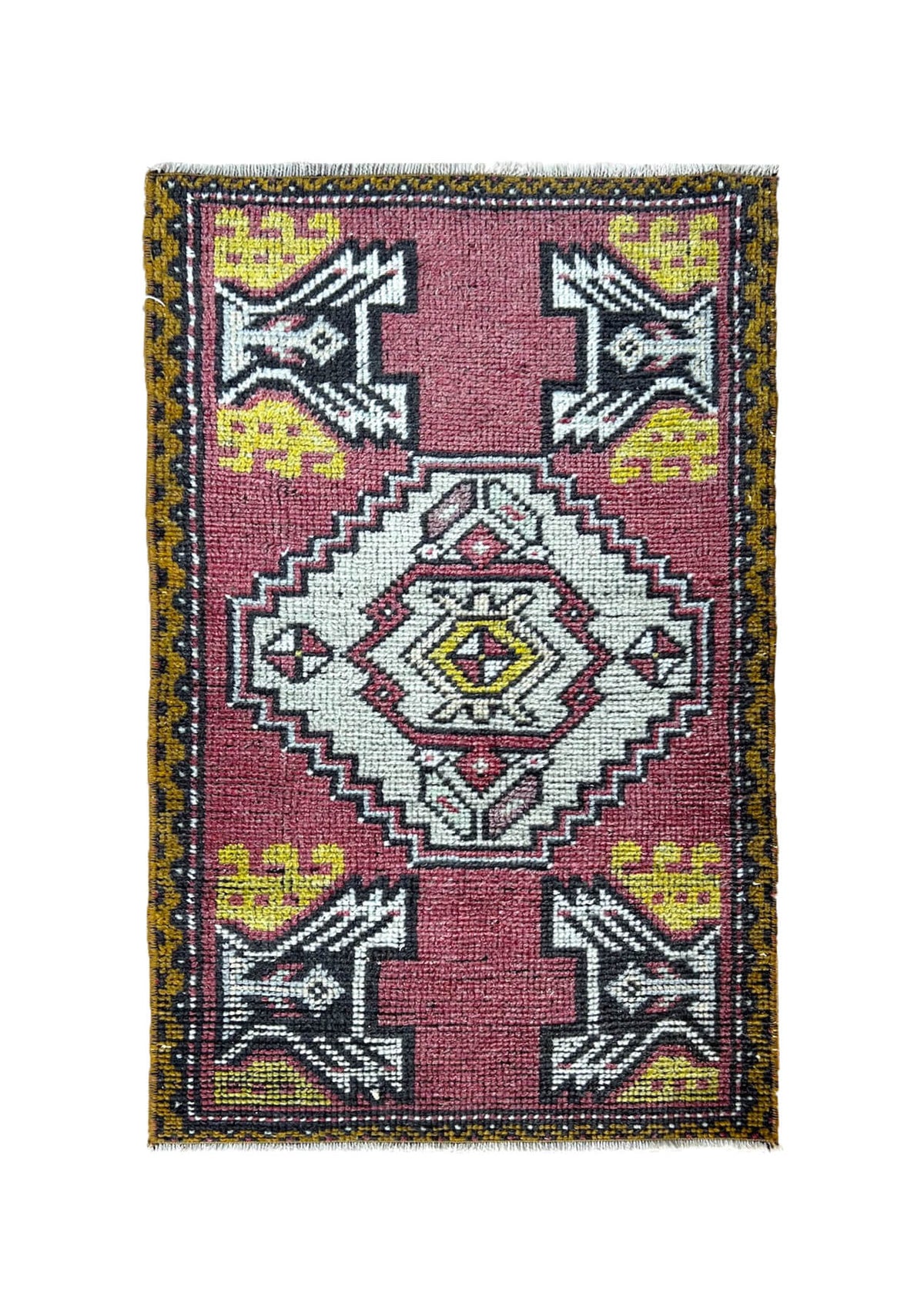 Gayle - Vintage Mini Pink Area Rug - kudenrugs