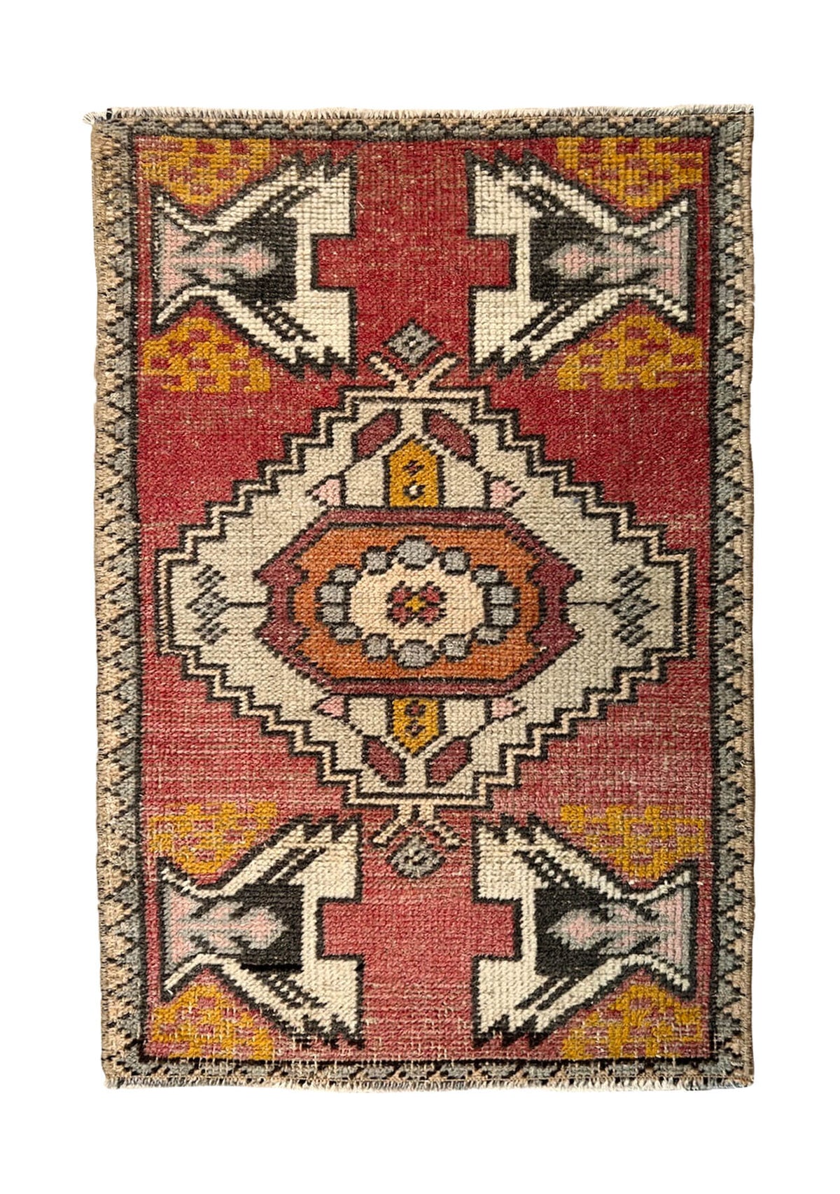 Gemma - Vintage Mini Red Area Rug - kudenrugs