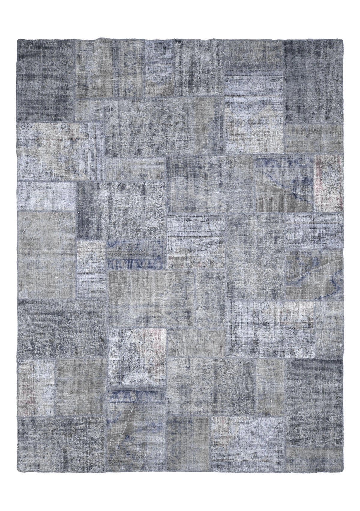 Genavive - Vintage Gray Patchwork Rug - kudenrugs