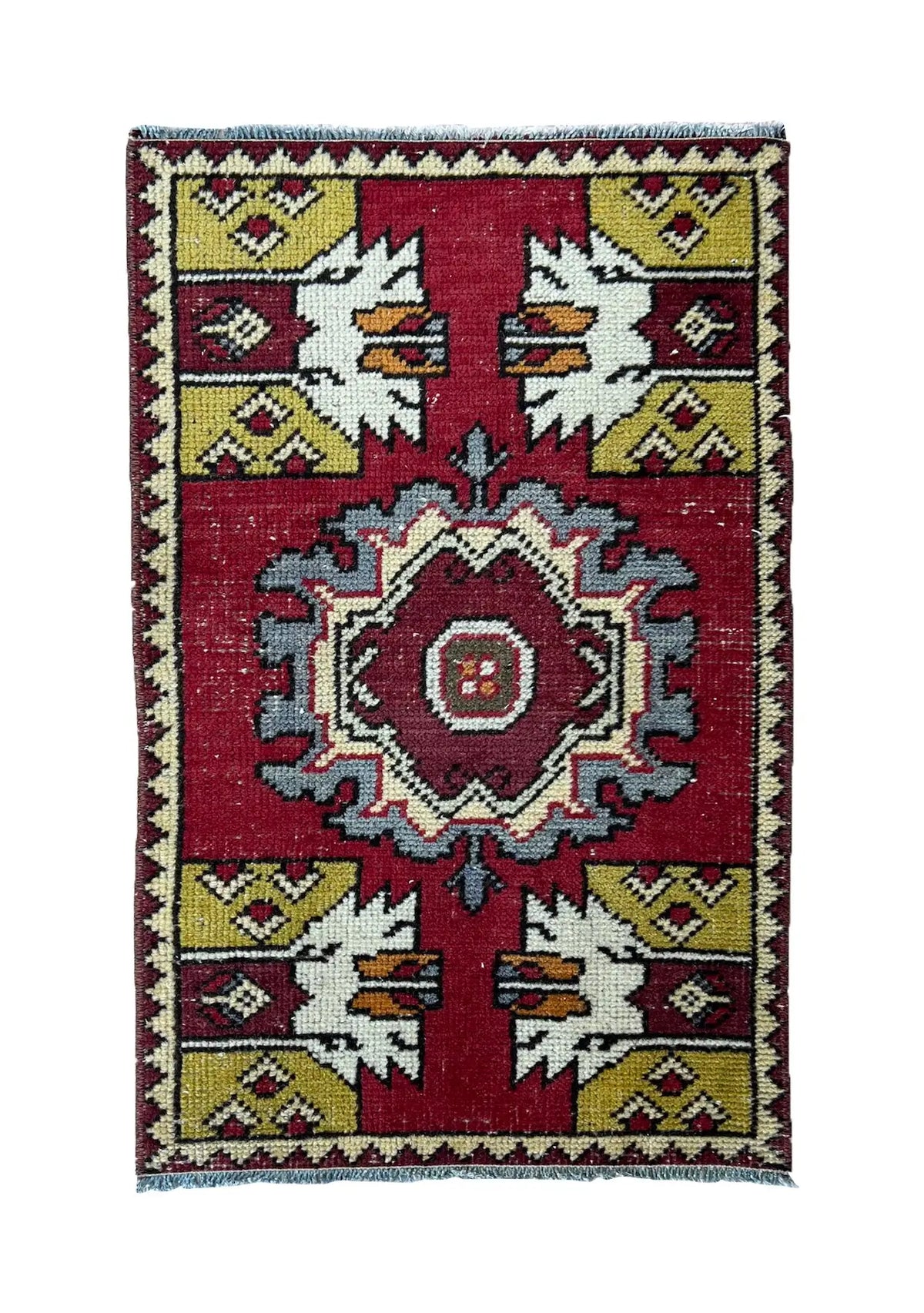Genna - Vintage Mini Red Area Rug - kudenrugs