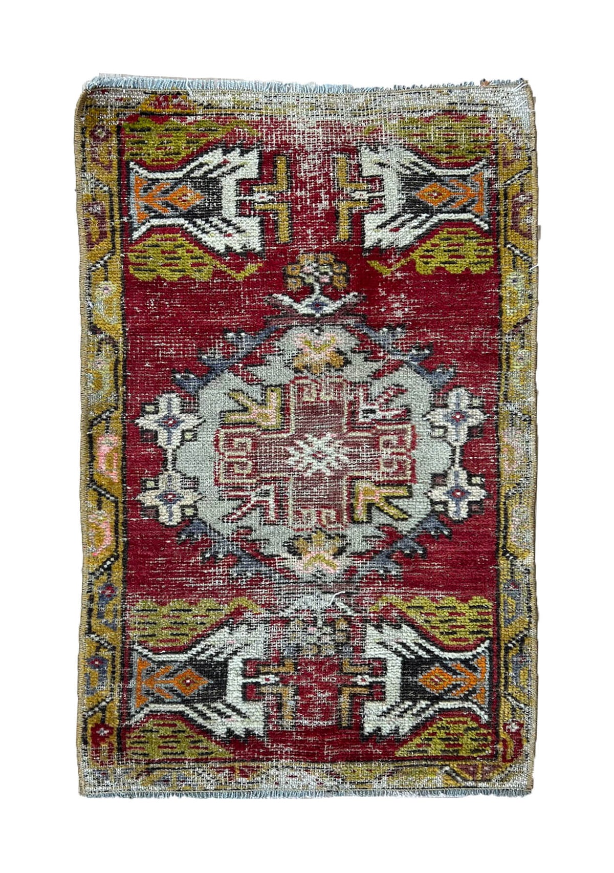 Giselle - Vintage Mini Red Area Rug - kudenrugs
