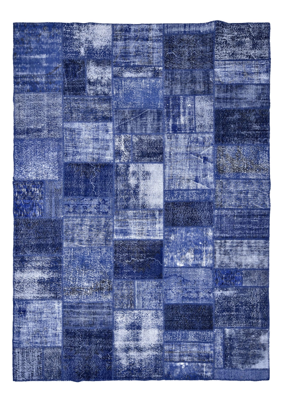 Gladys - Vintage Navy Blue Patchwork Rug - kudenrugs