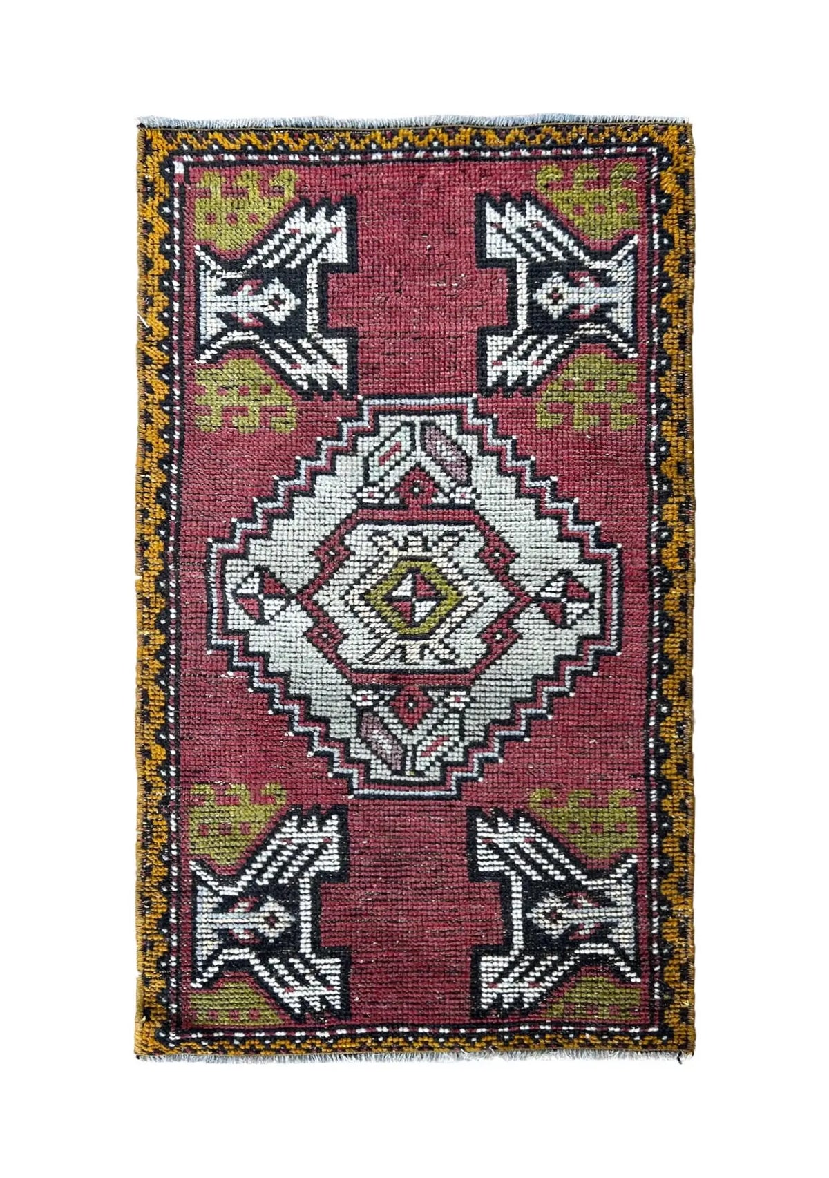 Hagan - Vintage Mini Pink Area Rug - kudenrugs