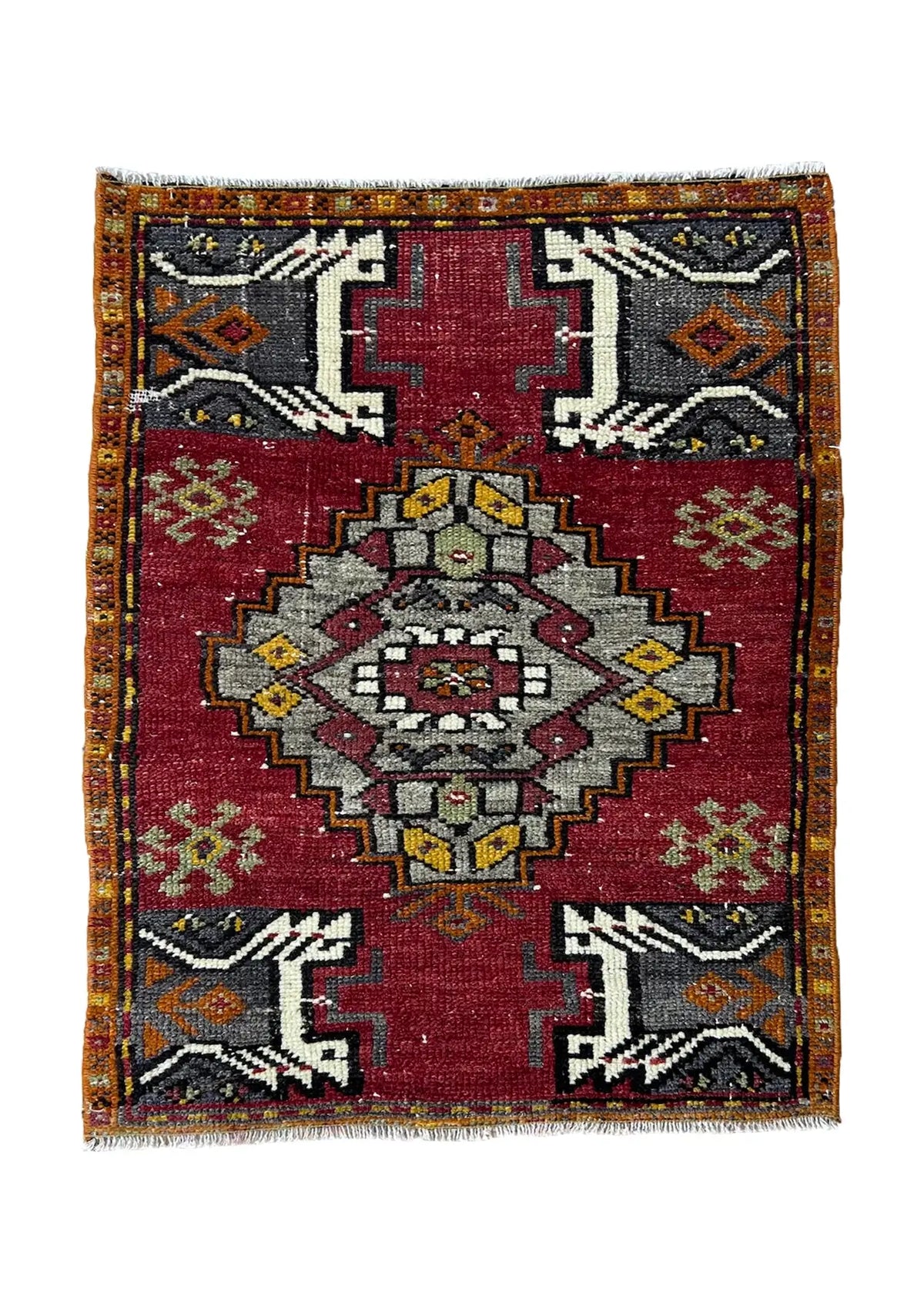 Hagiah - Vintage Mini Red Area Rug - kudenrugs