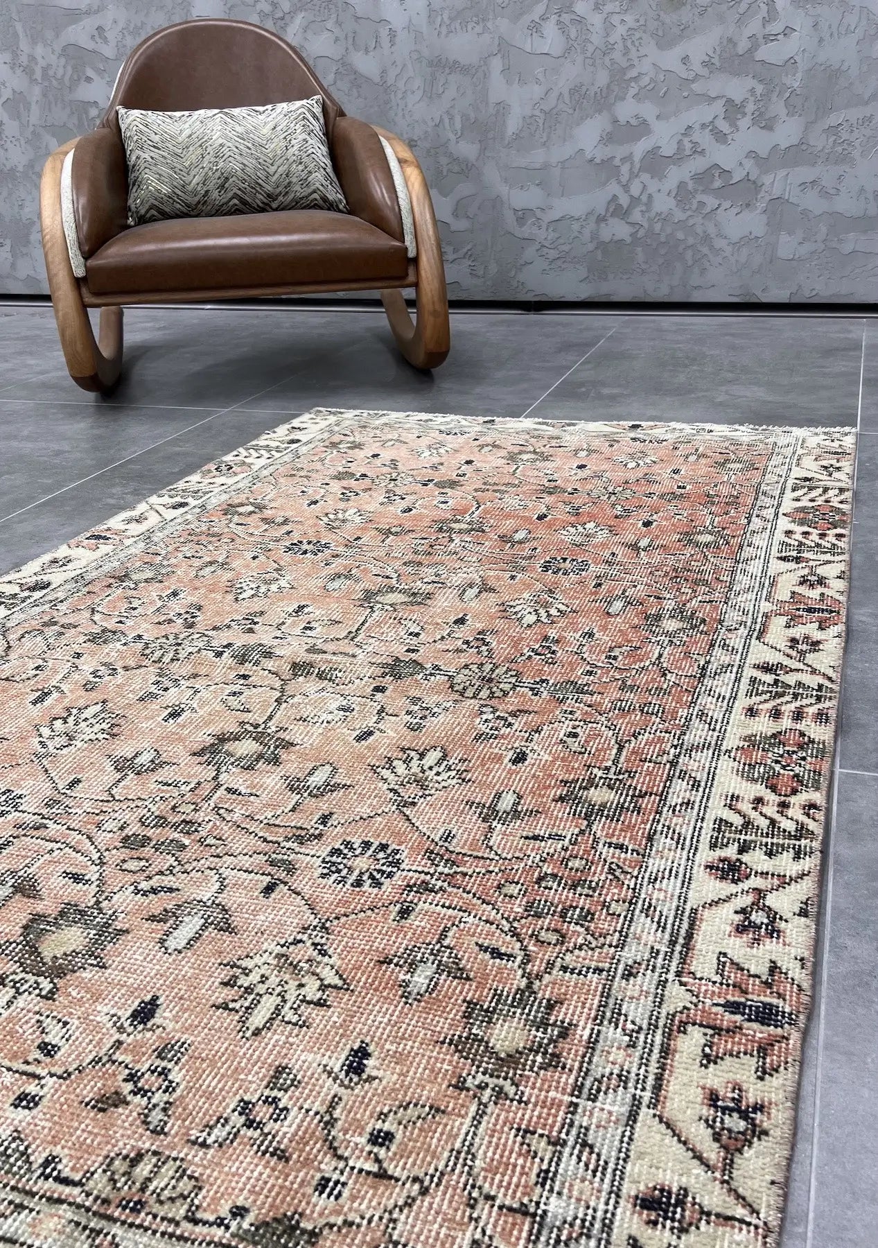 Harlow - Vintage Orange Antique Washed Rug - kudenrugs