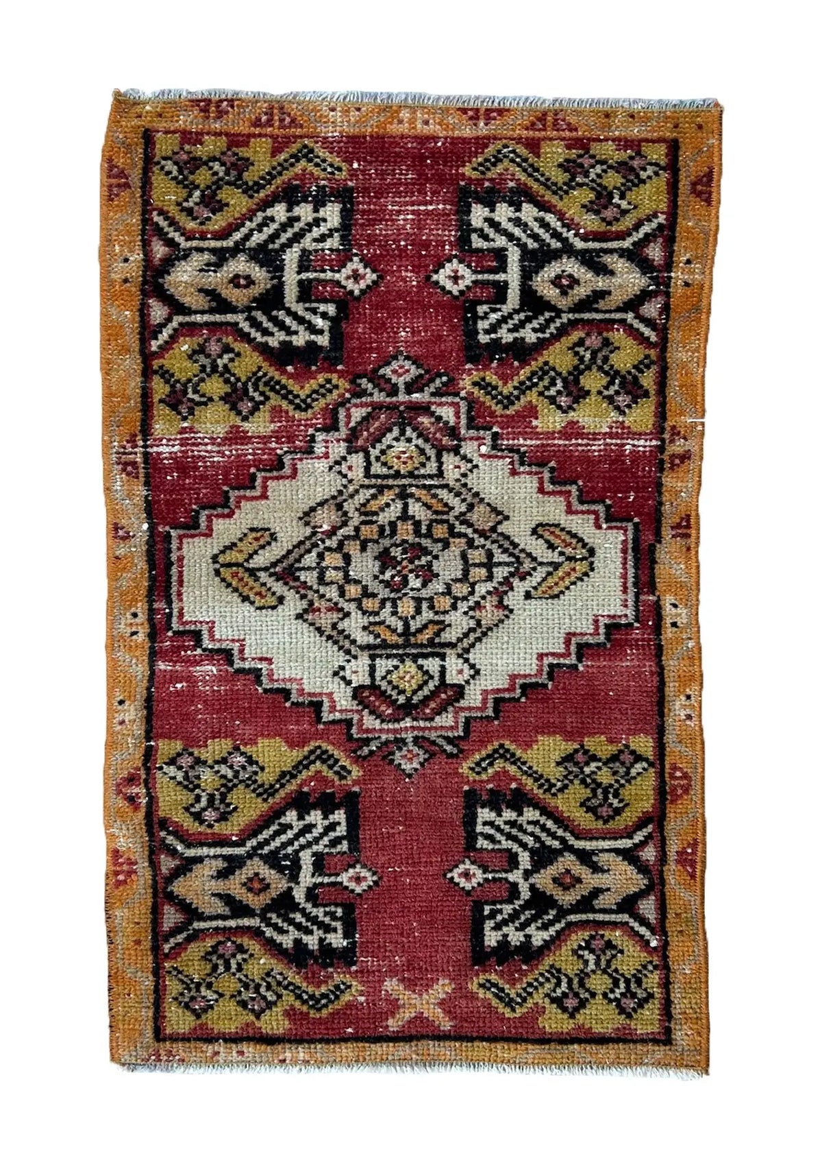 Hasiba - Vintage Mini Red Area Rug - kudenrugs