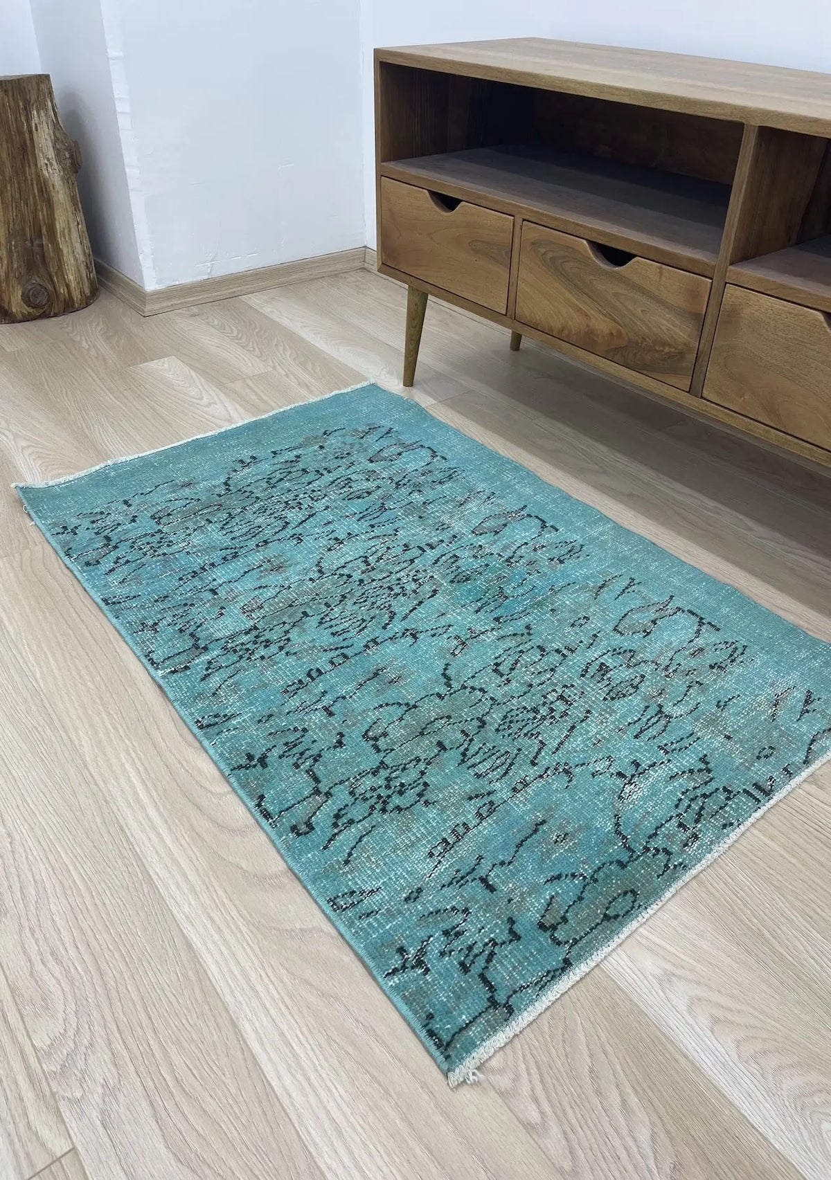 Hebie - Vintage Blue Overdyed Rug - kudenrugs