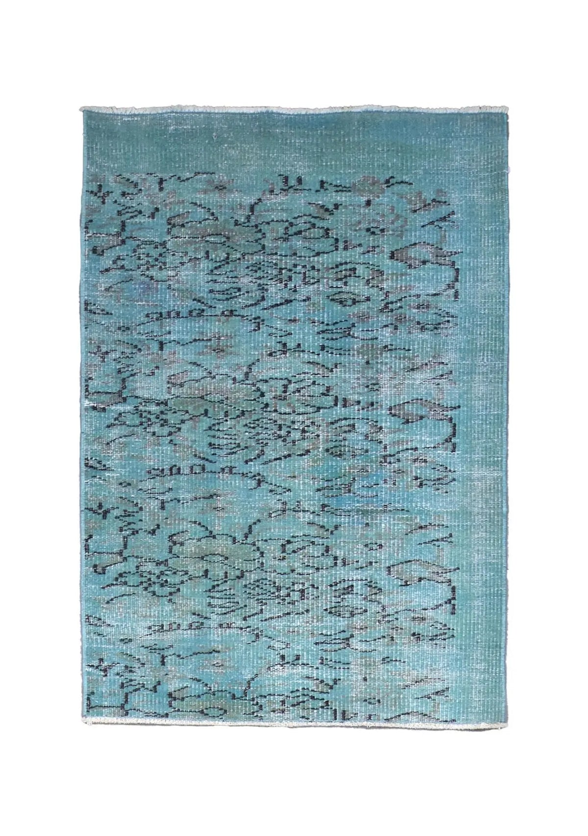 Hebie - Vintage Blue Overdyed Rug - kudenrugs