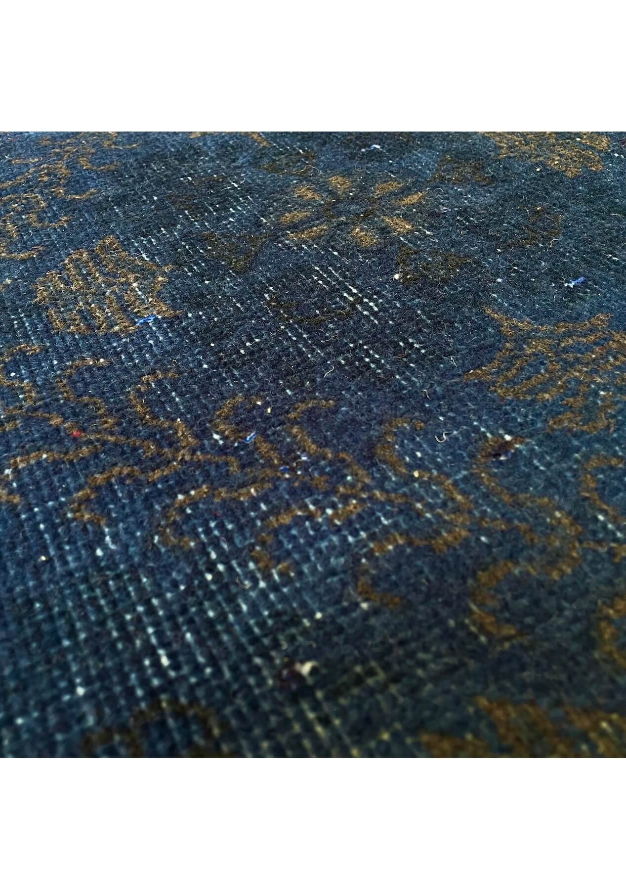 Helene - Vintage Navy Blue Overdyed Rug - kudenrugs