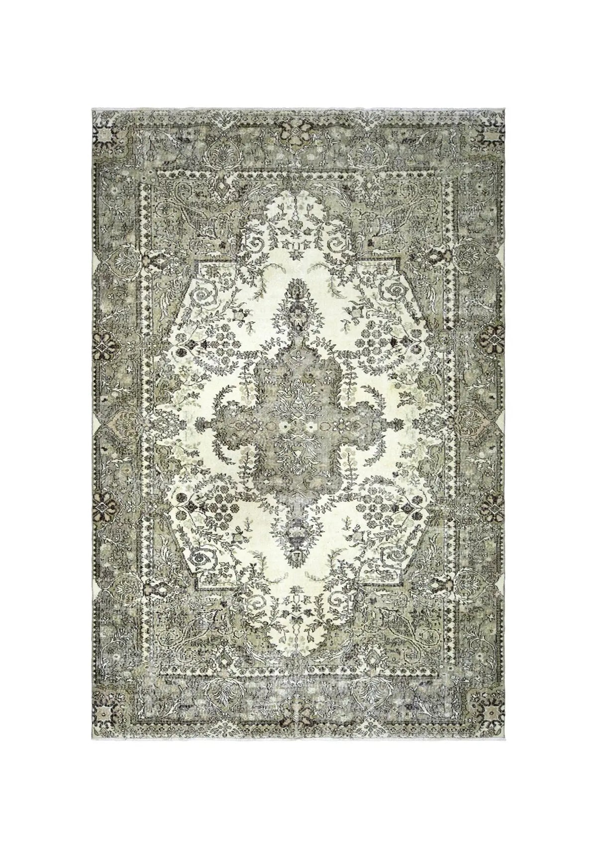 Ila - Vintage Beige Antique Washed Rug - kudenrugs