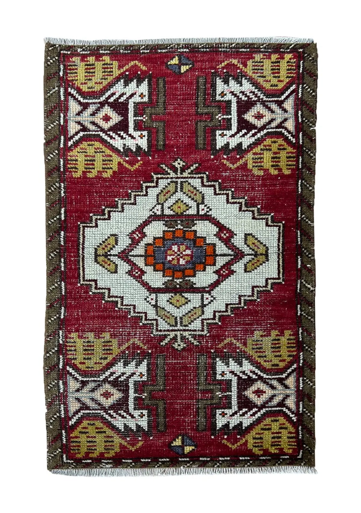 Ilaria - Vintage Mini Red Area Rug - kudenrugs