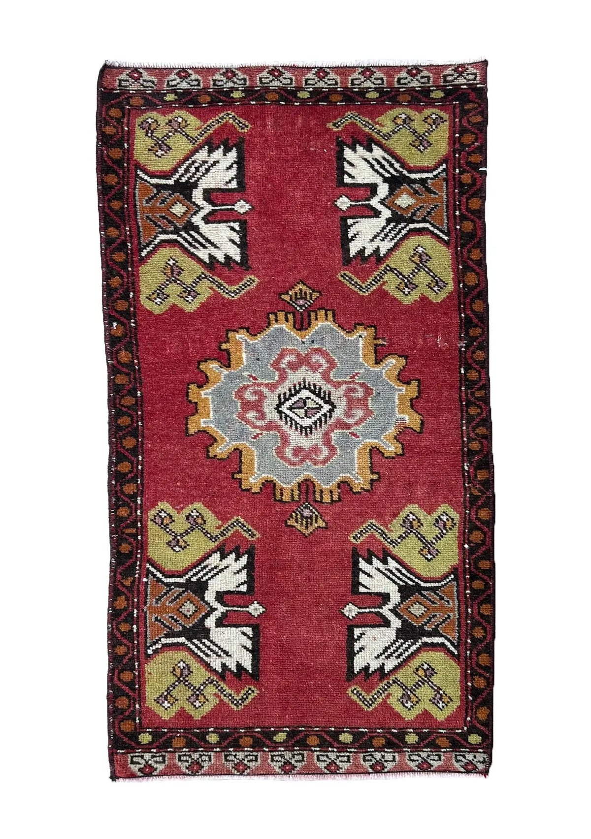 Itotia - Vintage Mini Red Area Rug - kudenrugs