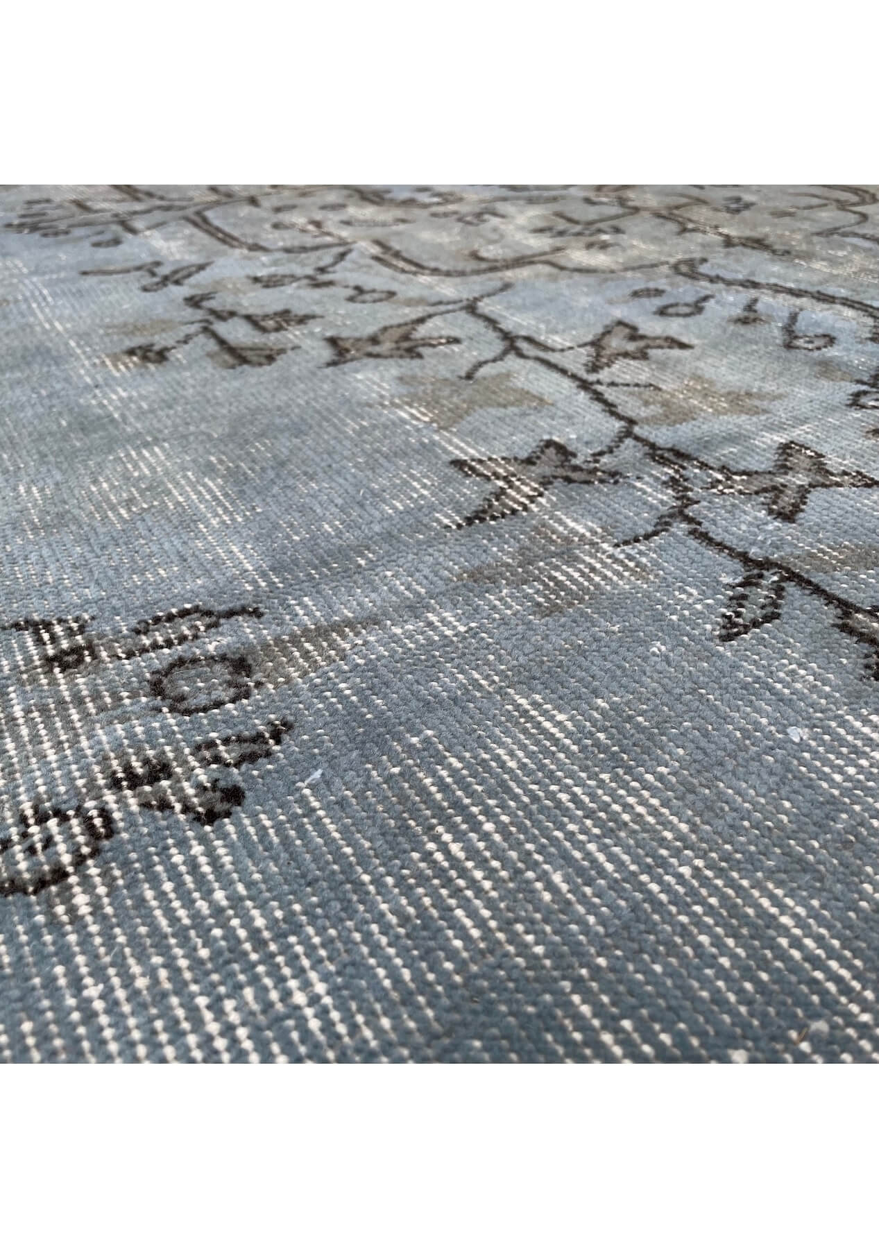 Jacqueline - Vintage Blue Overdyed Rug - kudenrugs