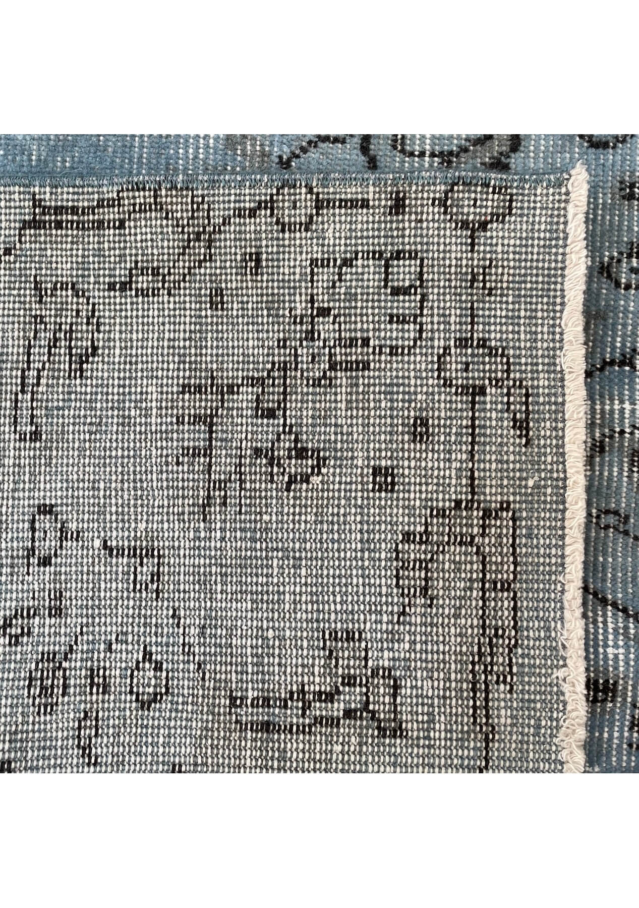 Jacqueline - Vintage Blue Overdyed Rug - kudenrugs