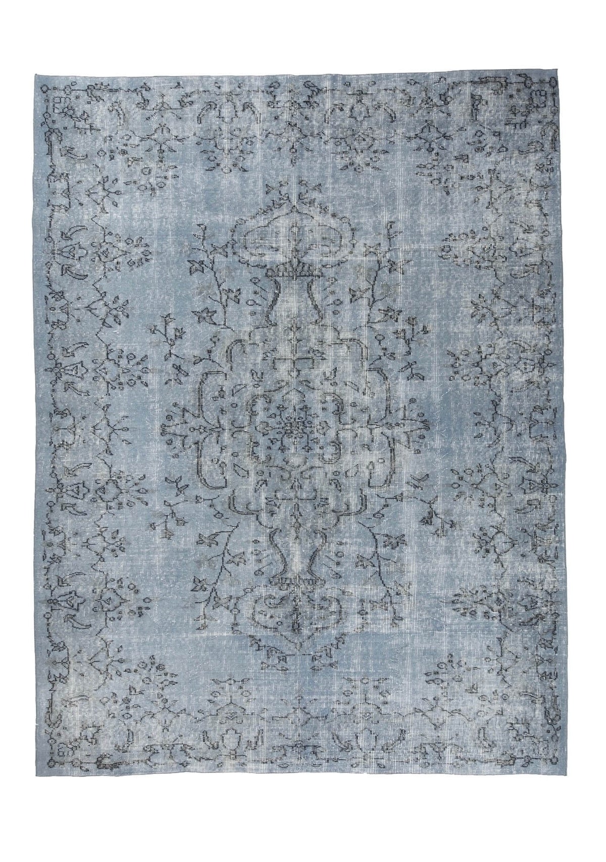 Jacqueline - Vintage Blue Overdyed Rug - kudenrugs